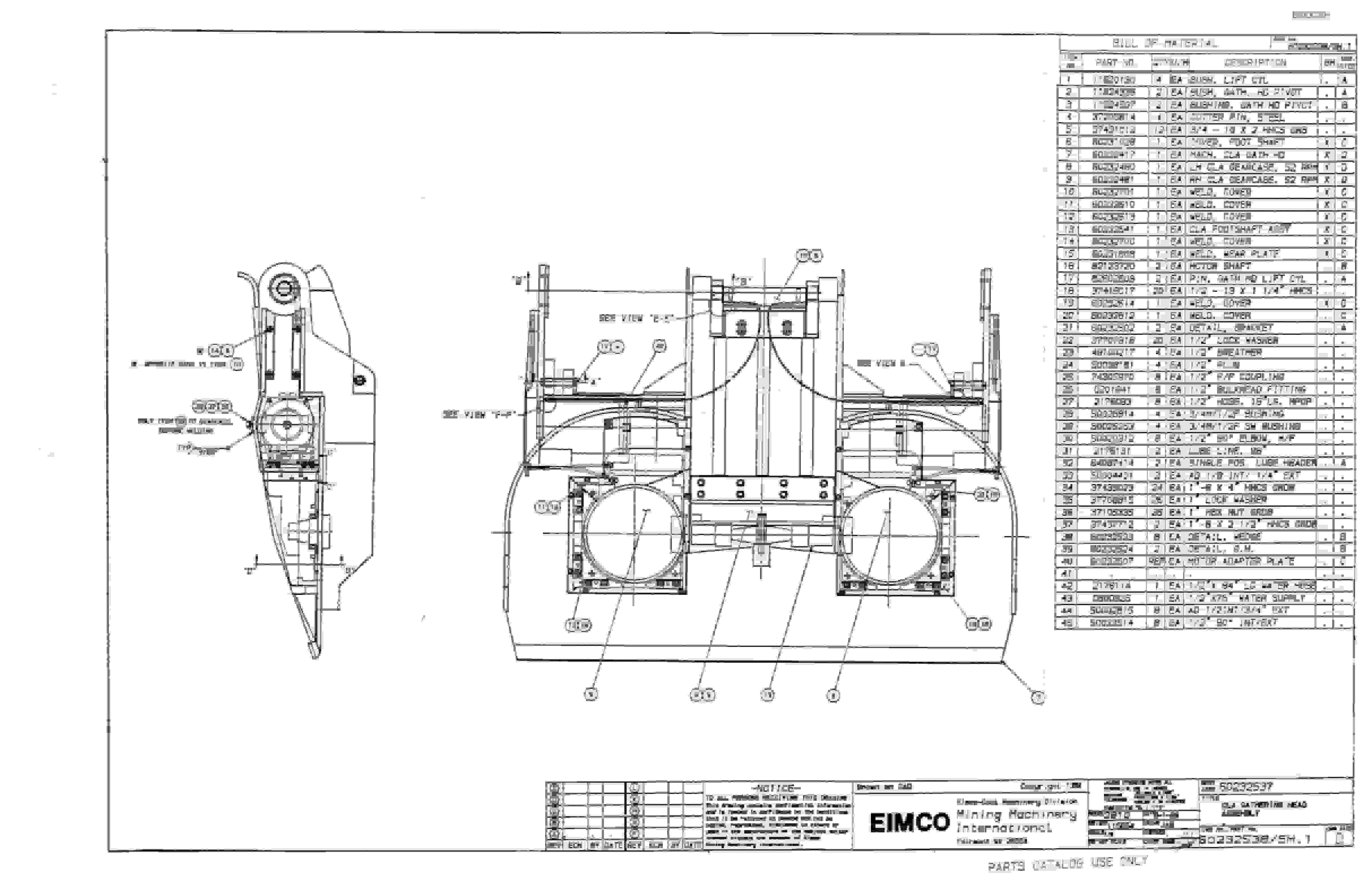 Bucyrus 2810-1 Miner Parts Catalog BI000391-5