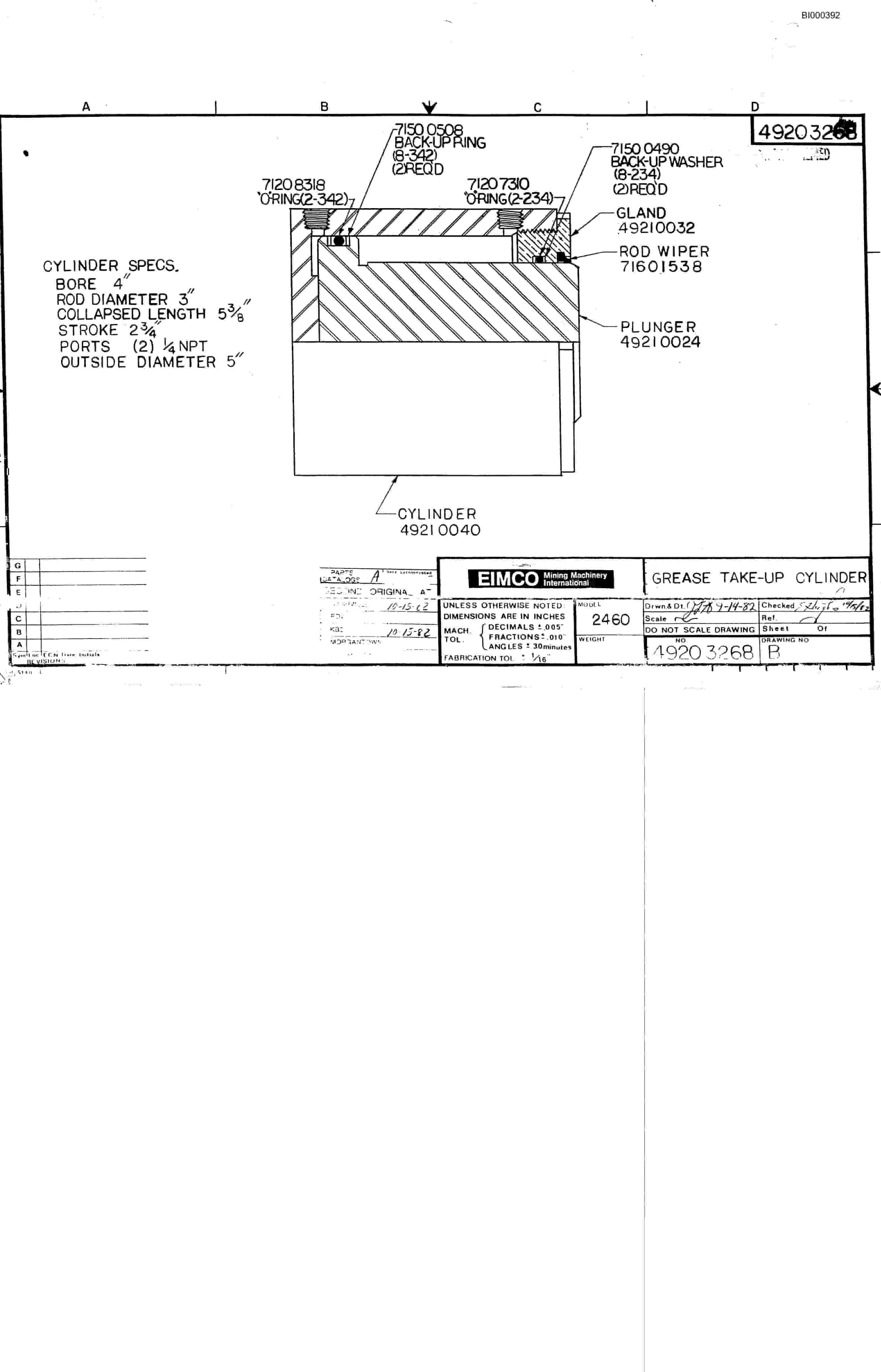 Bucyrus 2810-1 Miner Parts Catalog BI000392-2