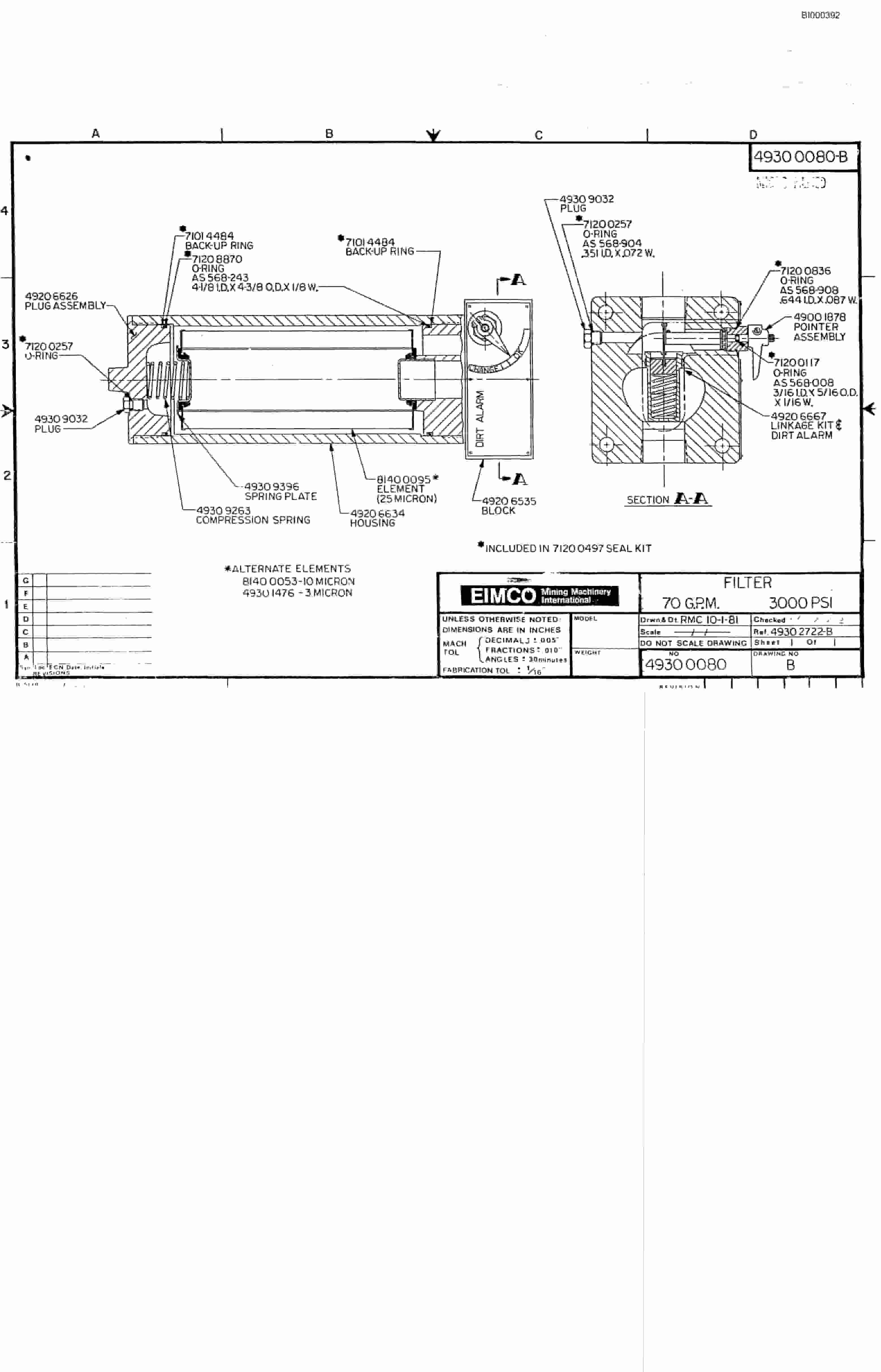 Bucyrus 2810-1 Miner Parts Catalog BI000392-4