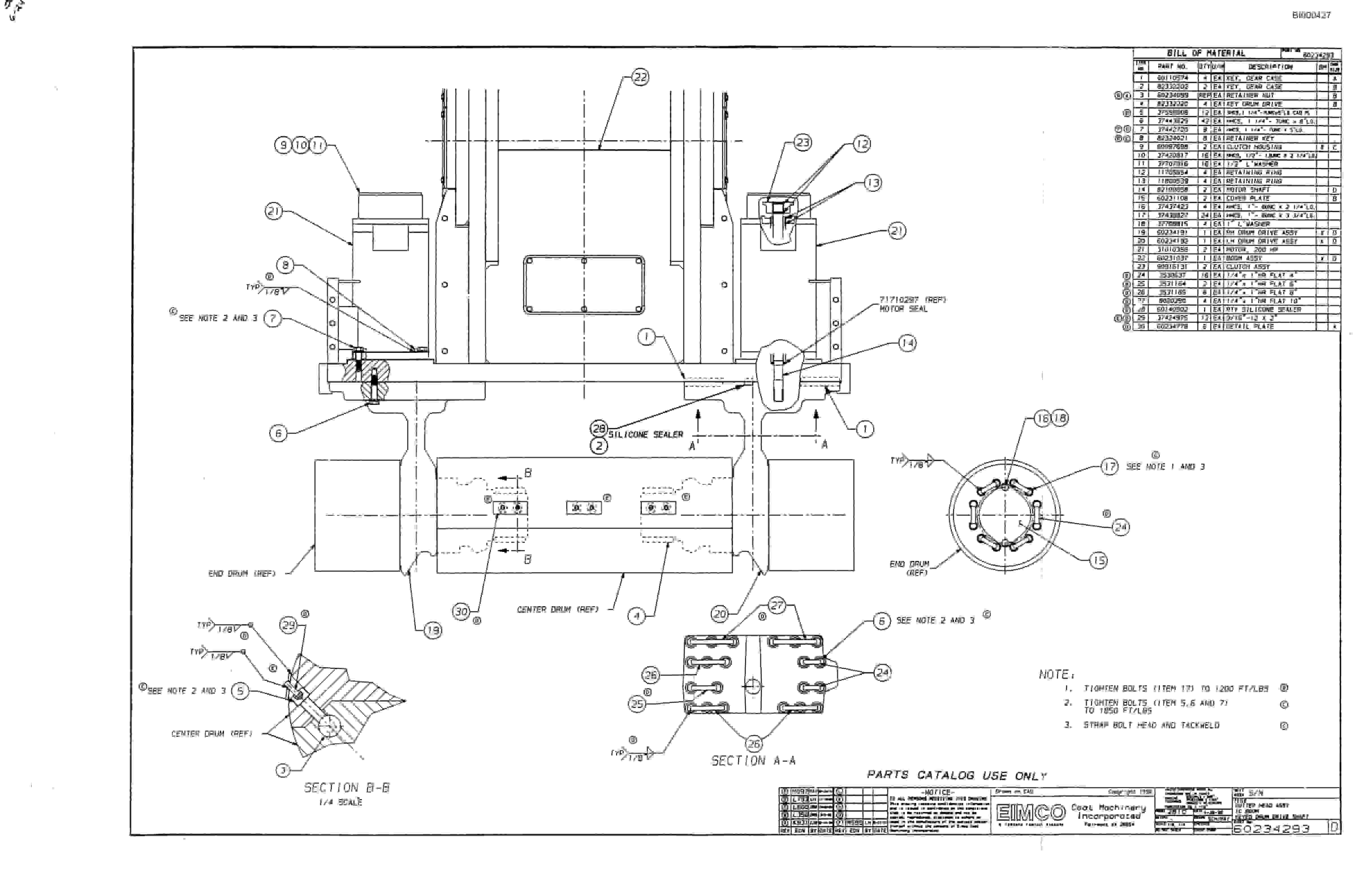 Bucyrus 2810-1 Miner Parts Catalog BI000427-5