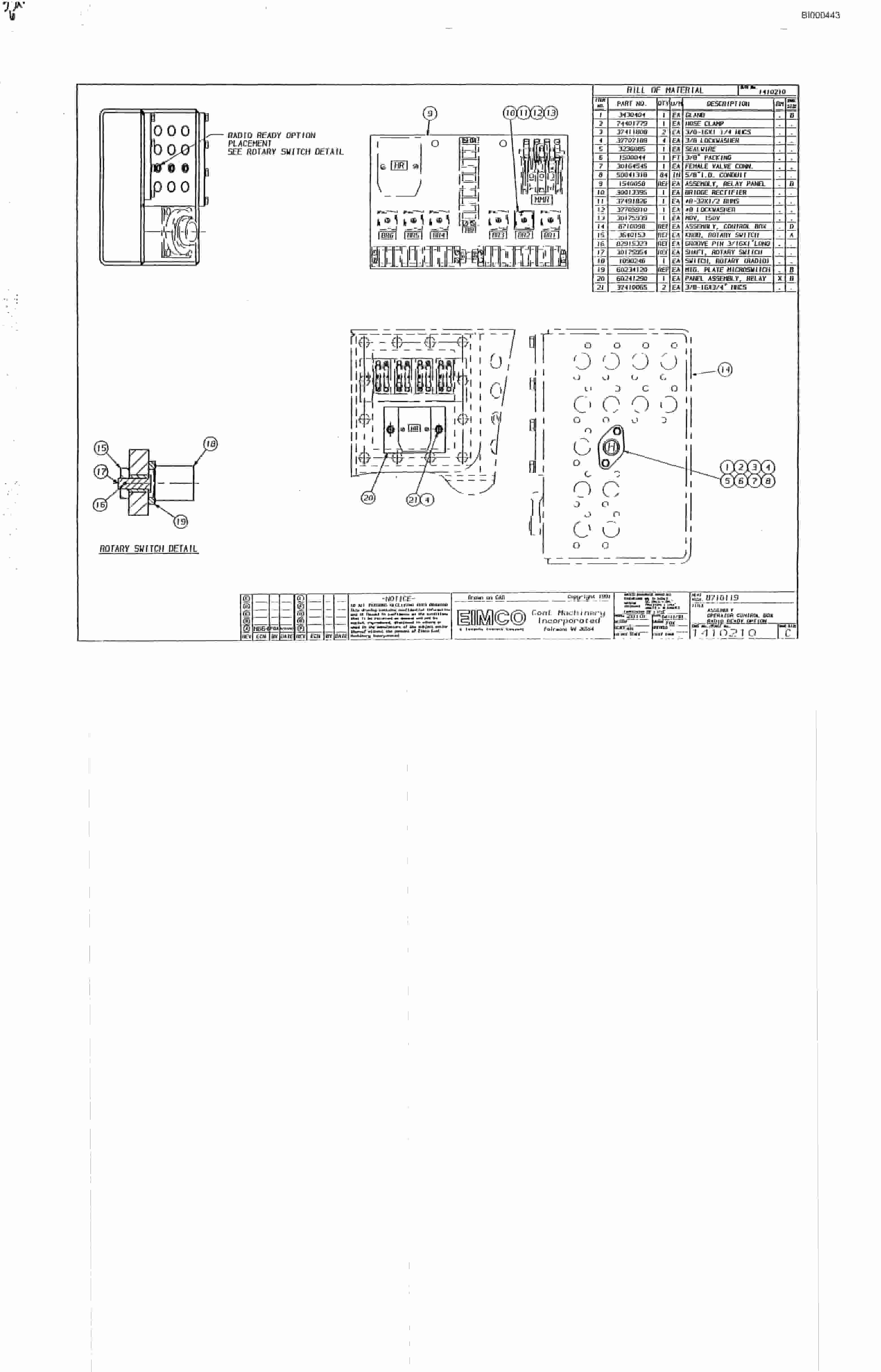 Bucyrus 2810-1 Miner Parts Catalog BI000443-5