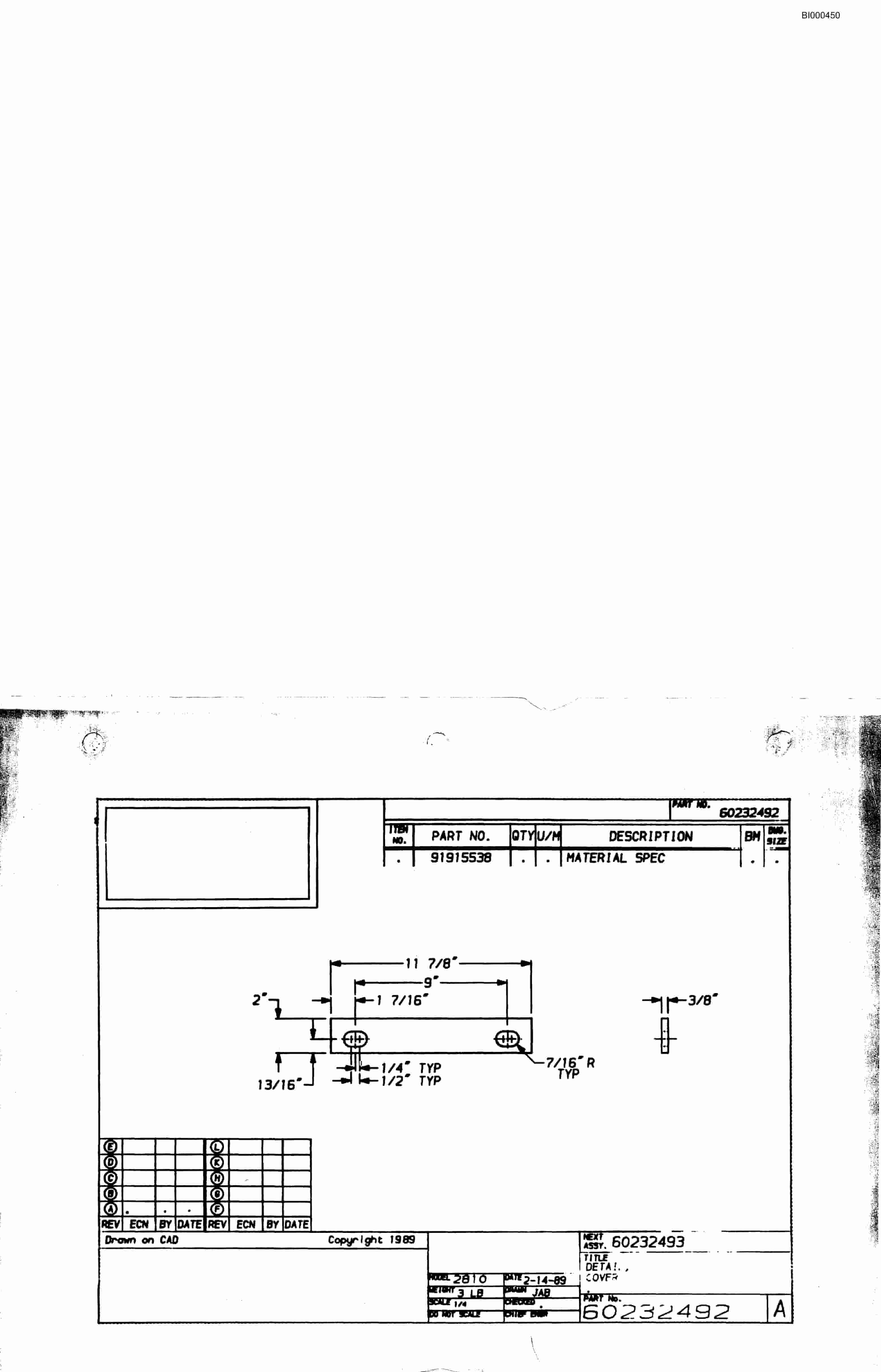 Bucyrus 2810-1 Miner Parts Catalog BI000450-3