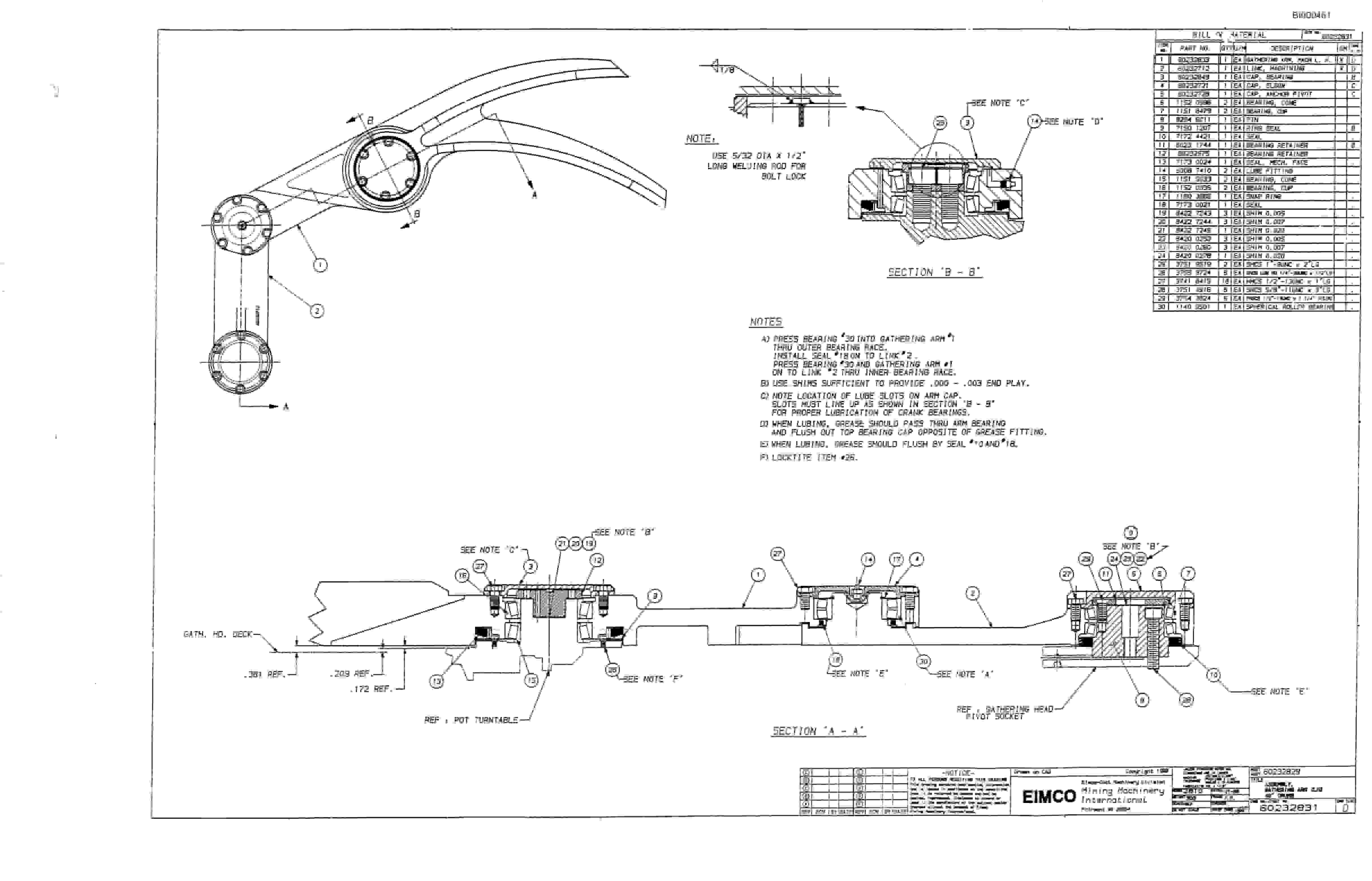 Bucyrus 2810-1 Miner Parts Catalog BI000461-4