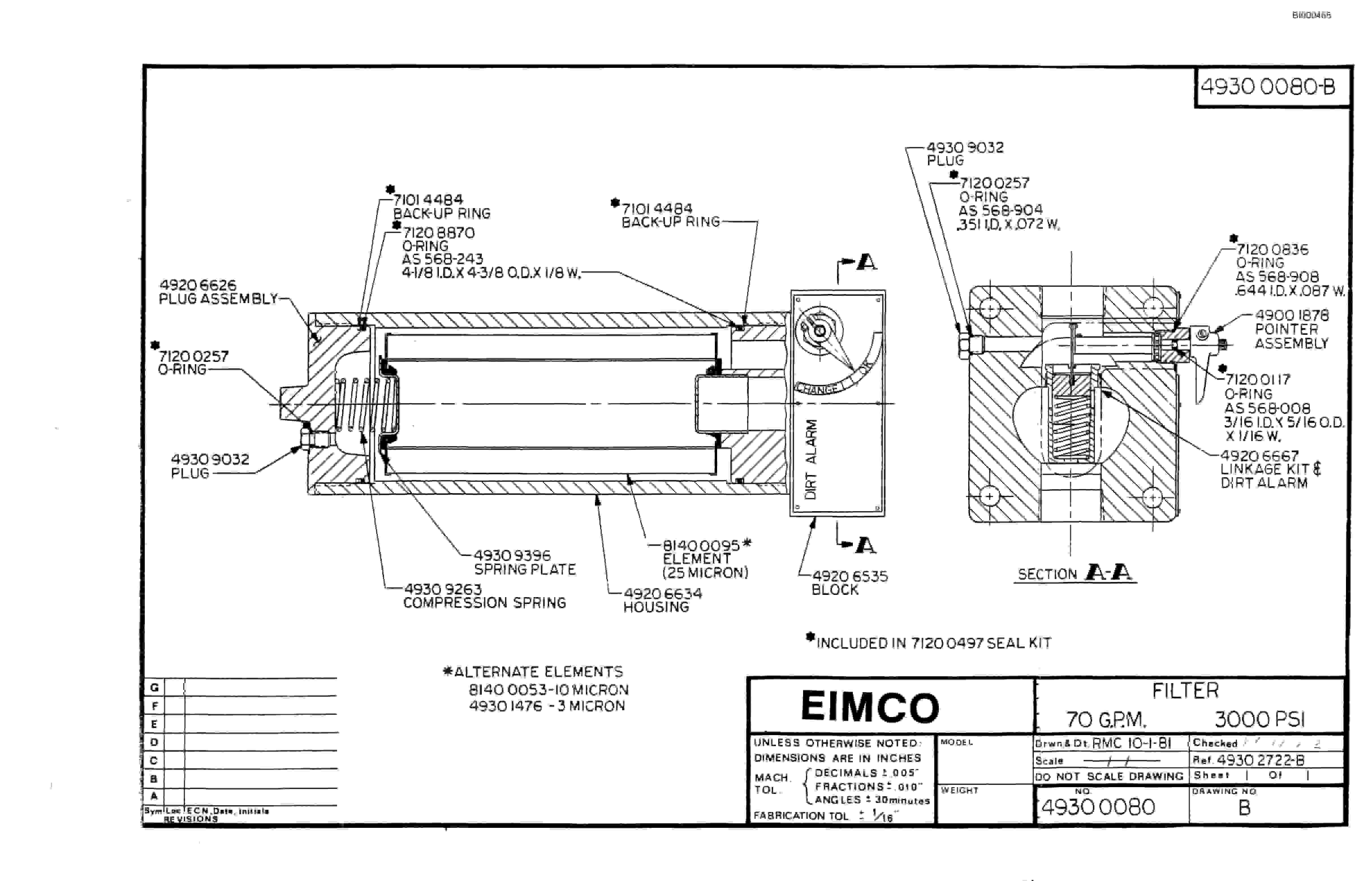 Bucyrus 2810-1 Miner Parts Catalog BI000465-2