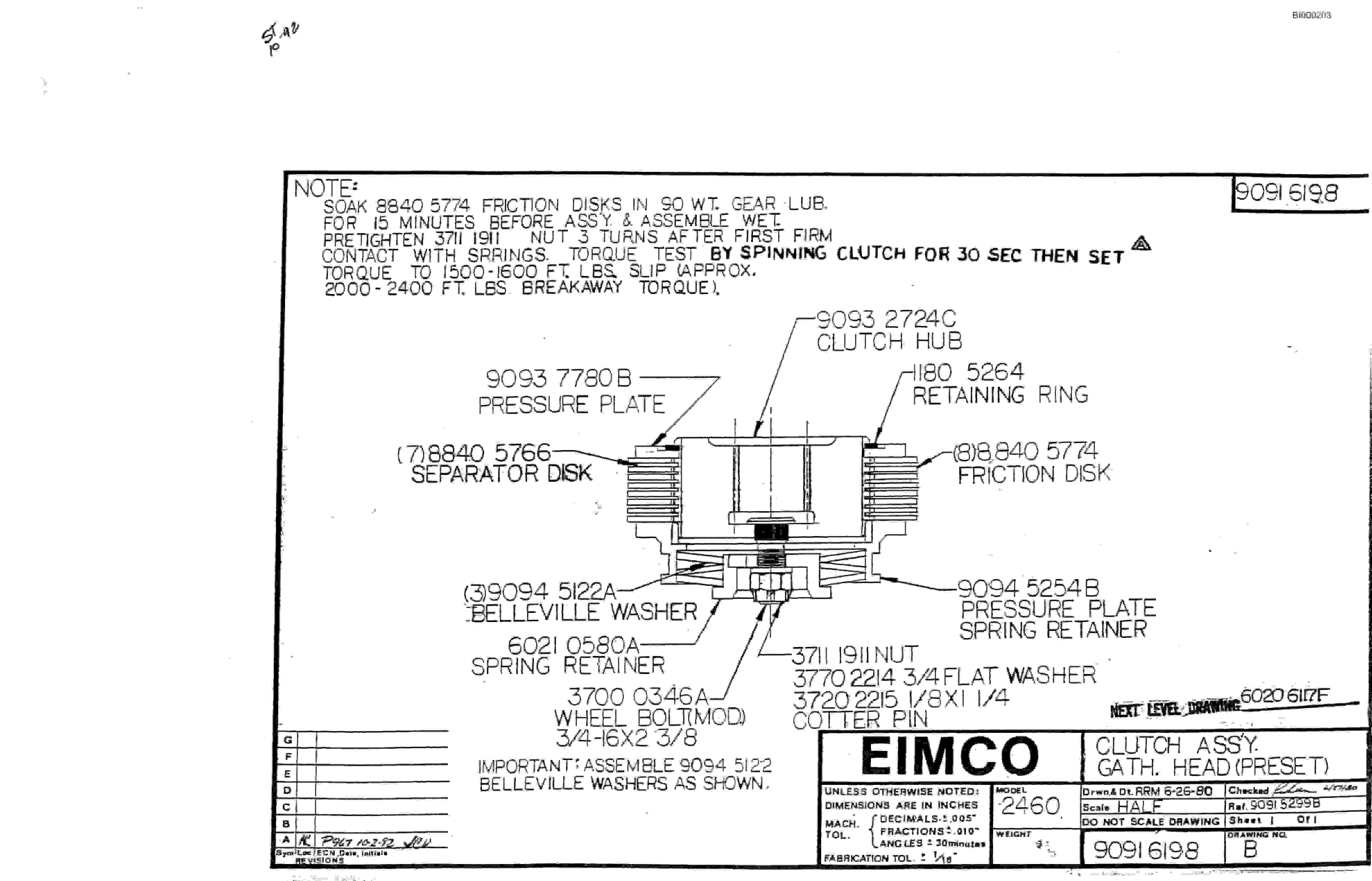 Bucyrus 2810-2 Drum Miner Parts Catalog BI000203-2