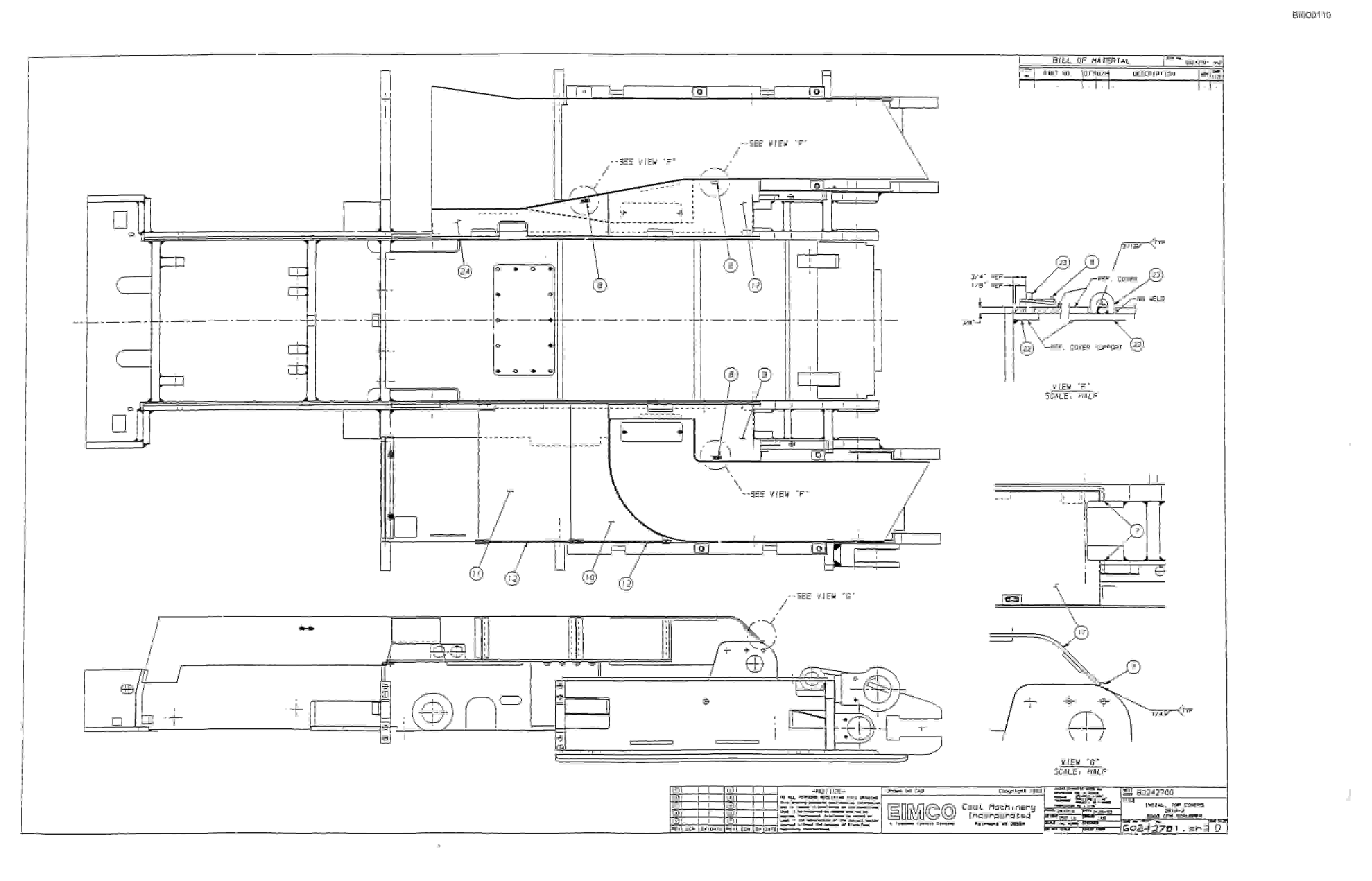 Bucyrus 2810-2 Miner Parts Catalog BI000110-3