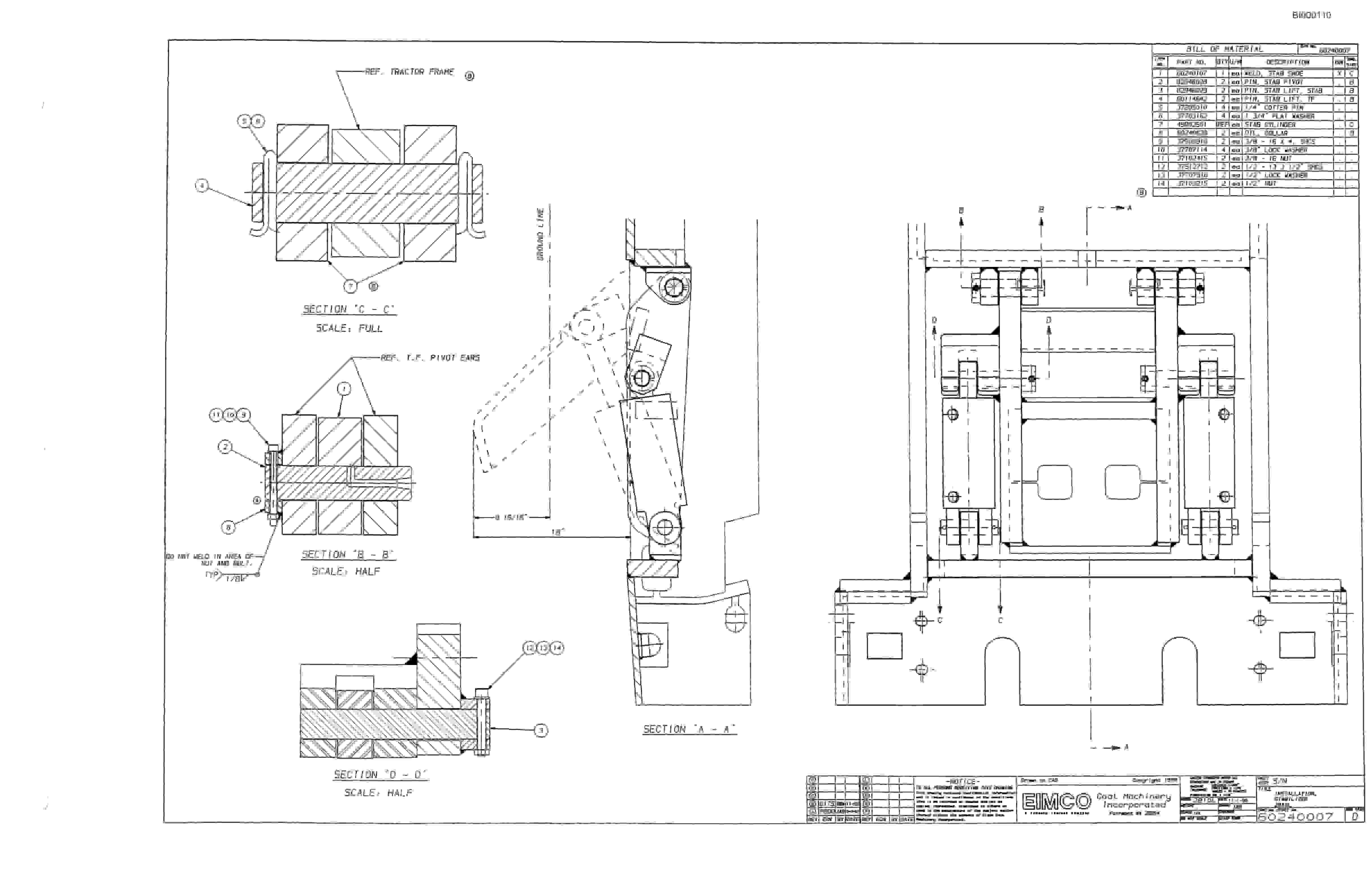 Bucyrus 2810-2 Miner Parts Catalog BI000110-4