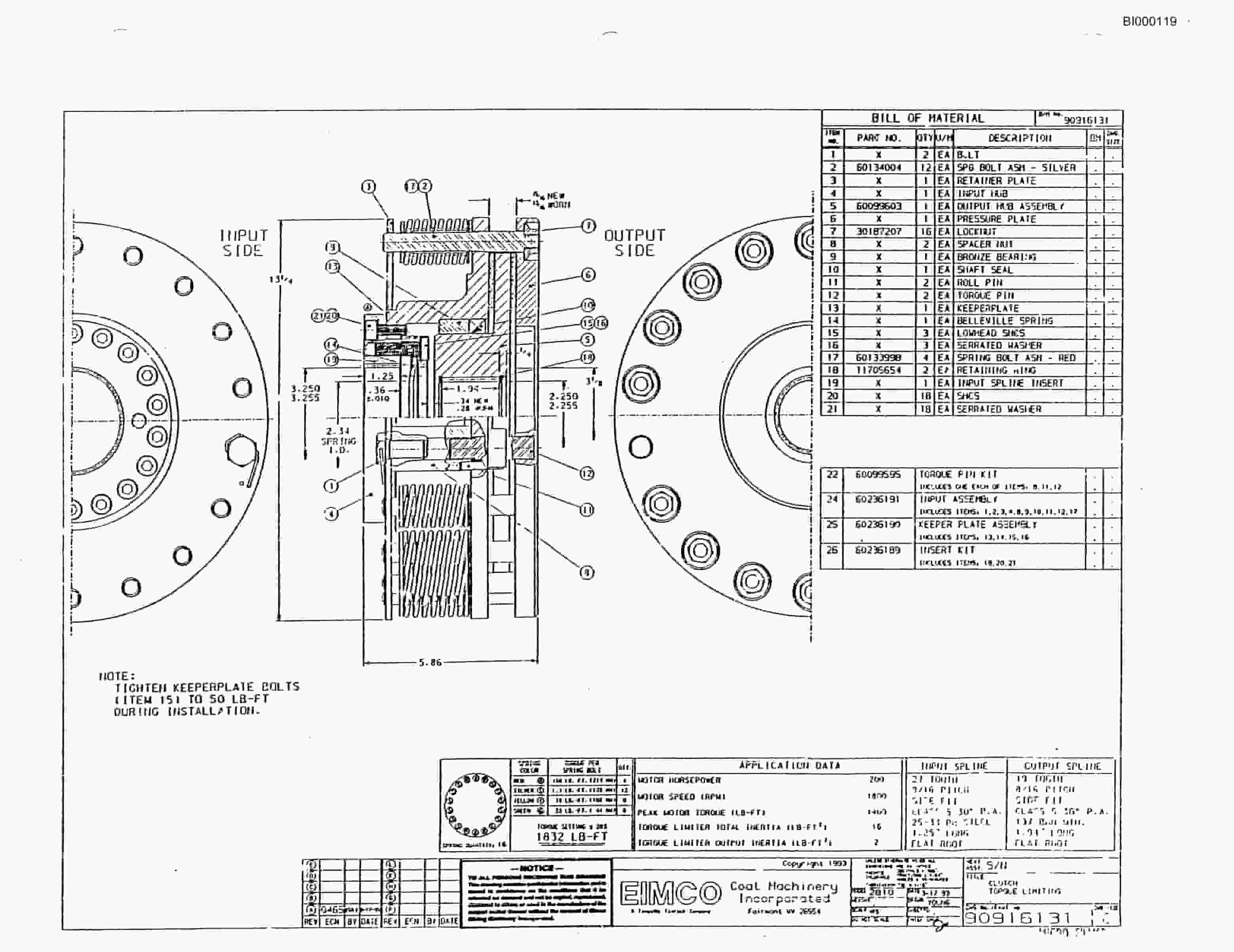 Bucyrus 2810-2 Miner Parts Catalog BI000119-5