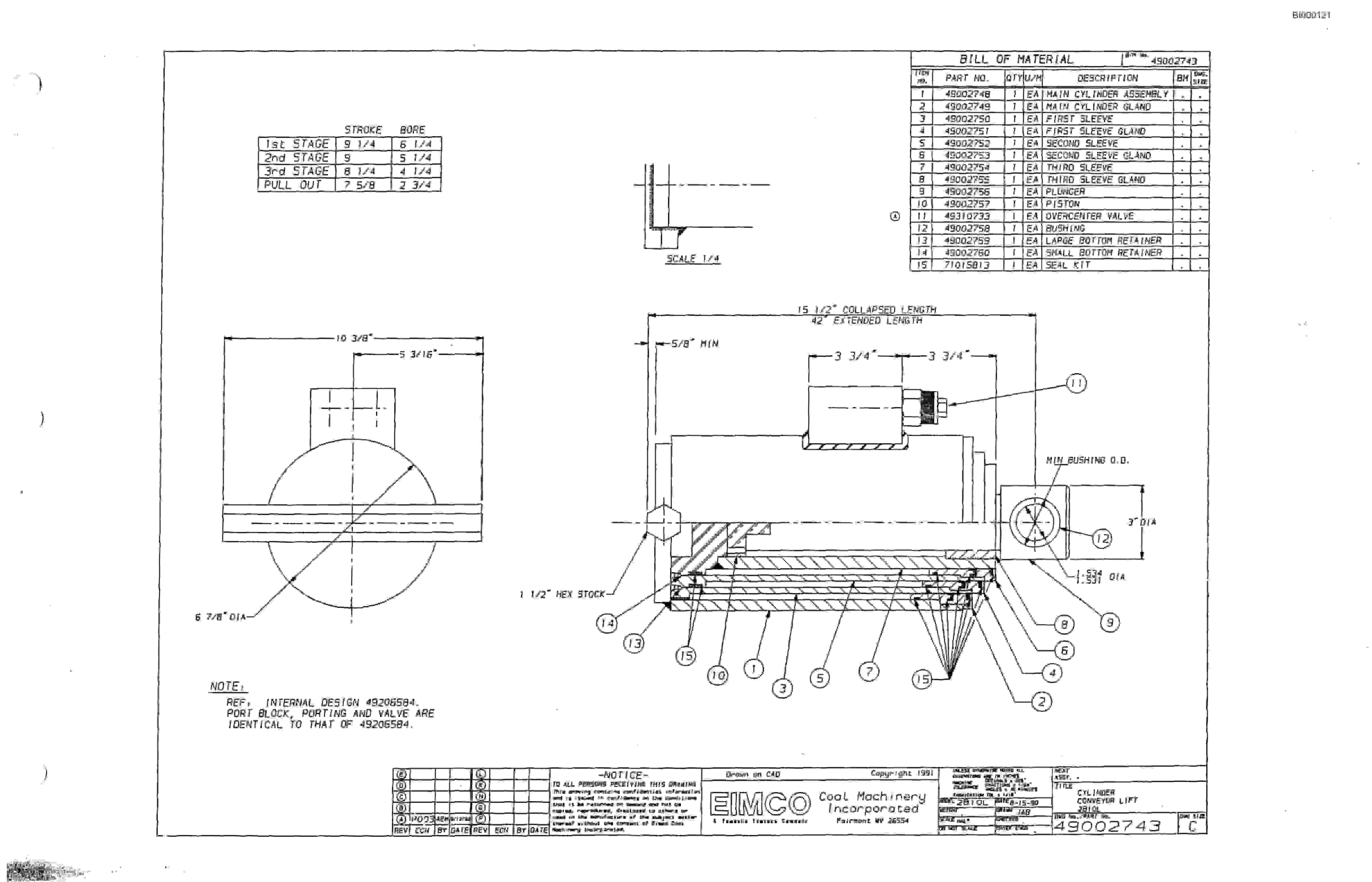 Bucyrus 2810-2 Miner Parts Catalog BI000121-2