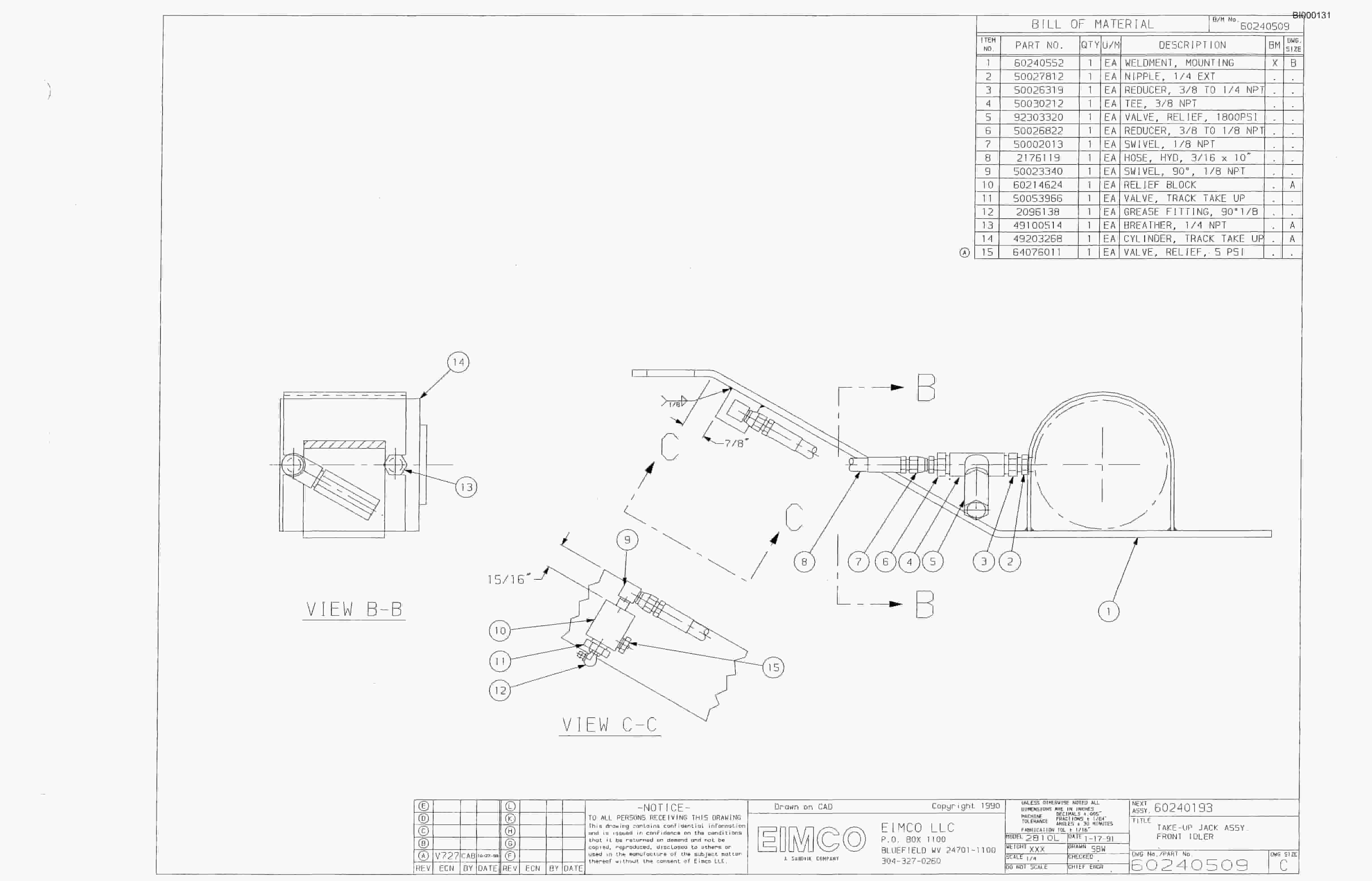 Bucyrus 2810-2 Miner Parts Catalog BI000131-4