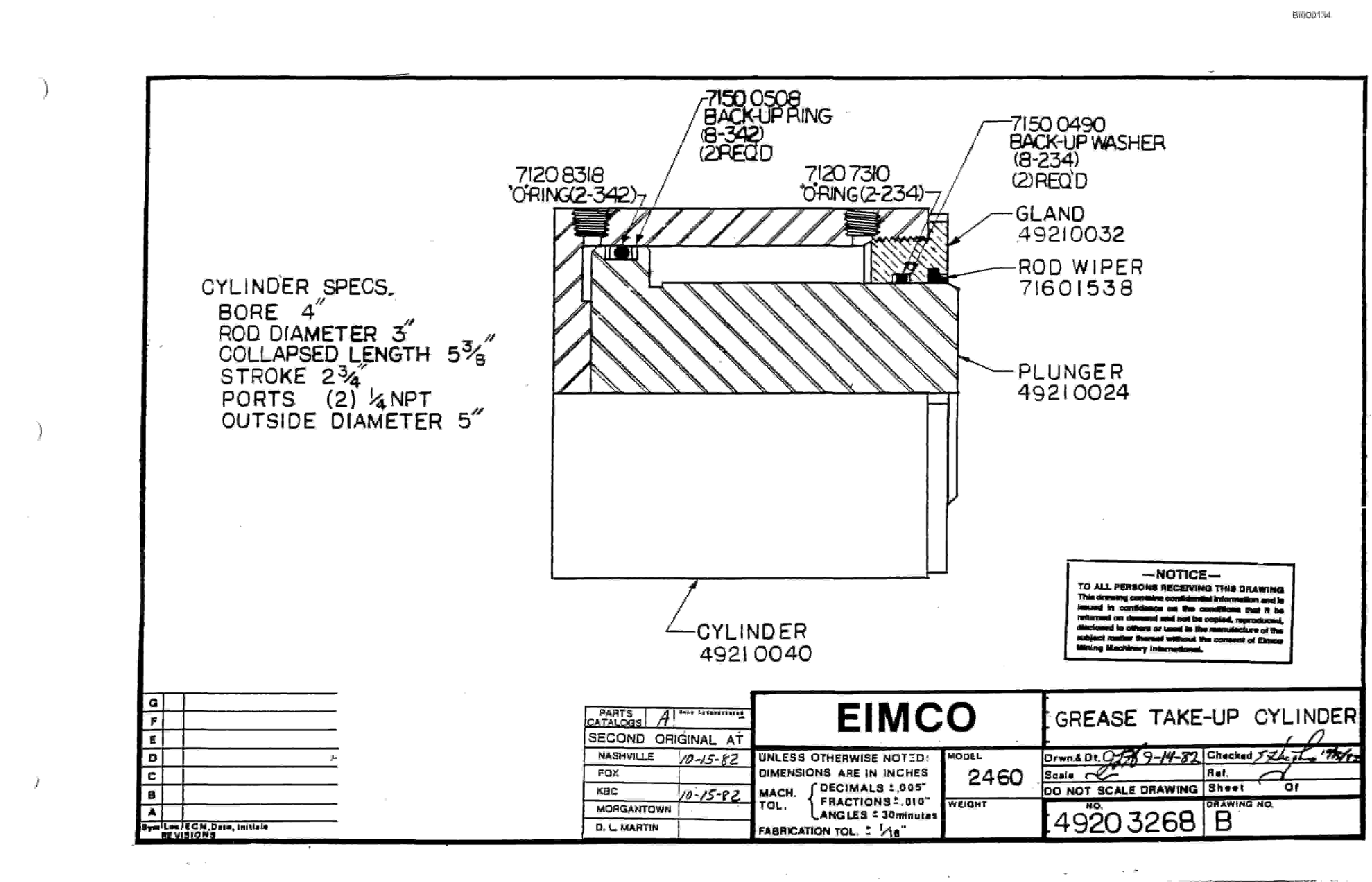 Bucyrus 2810-2 Miner Parts Catalog BI000134-3