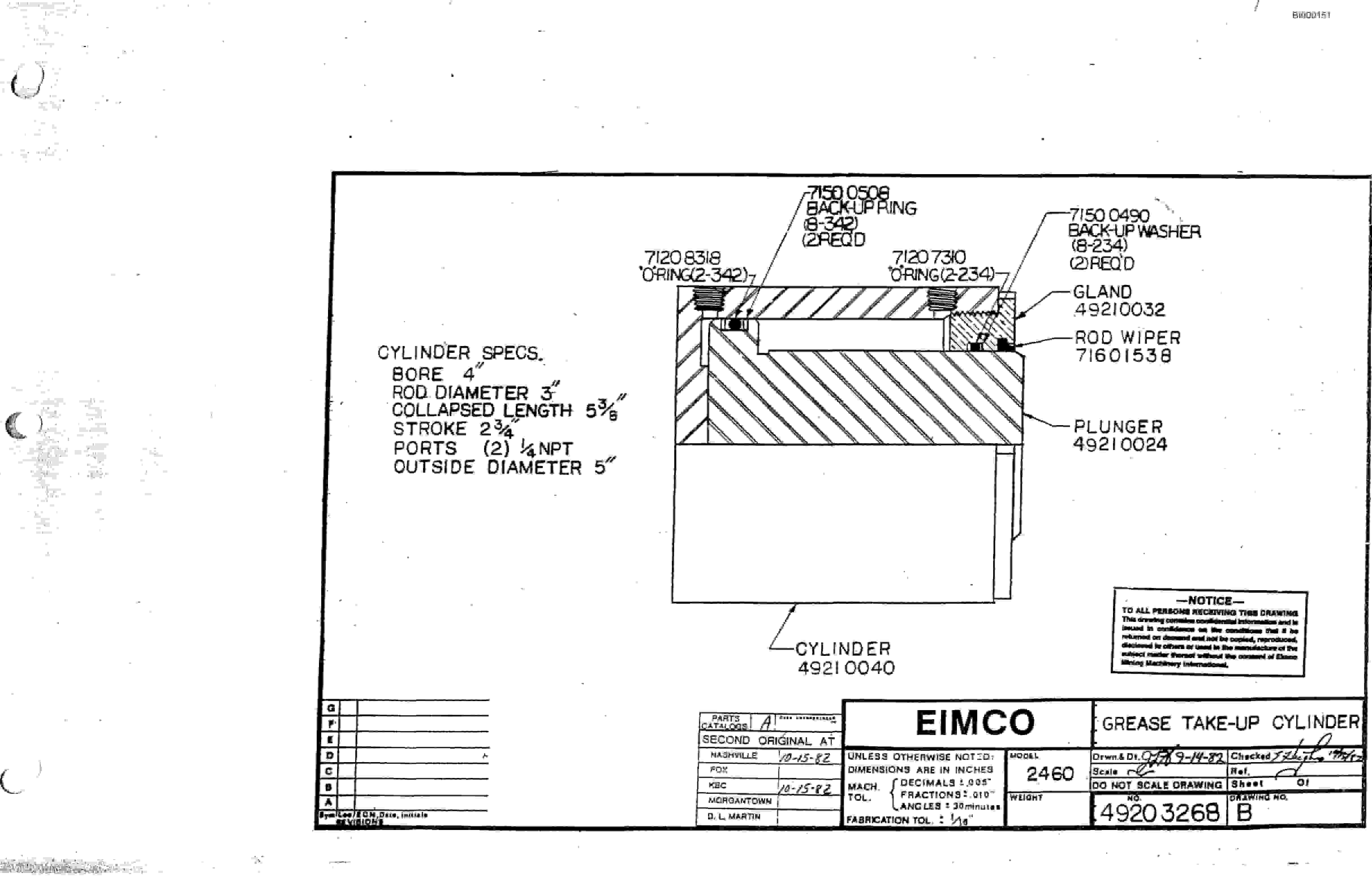 Bucyrus 2810-2 Miner Parts Catalog BI000151-2