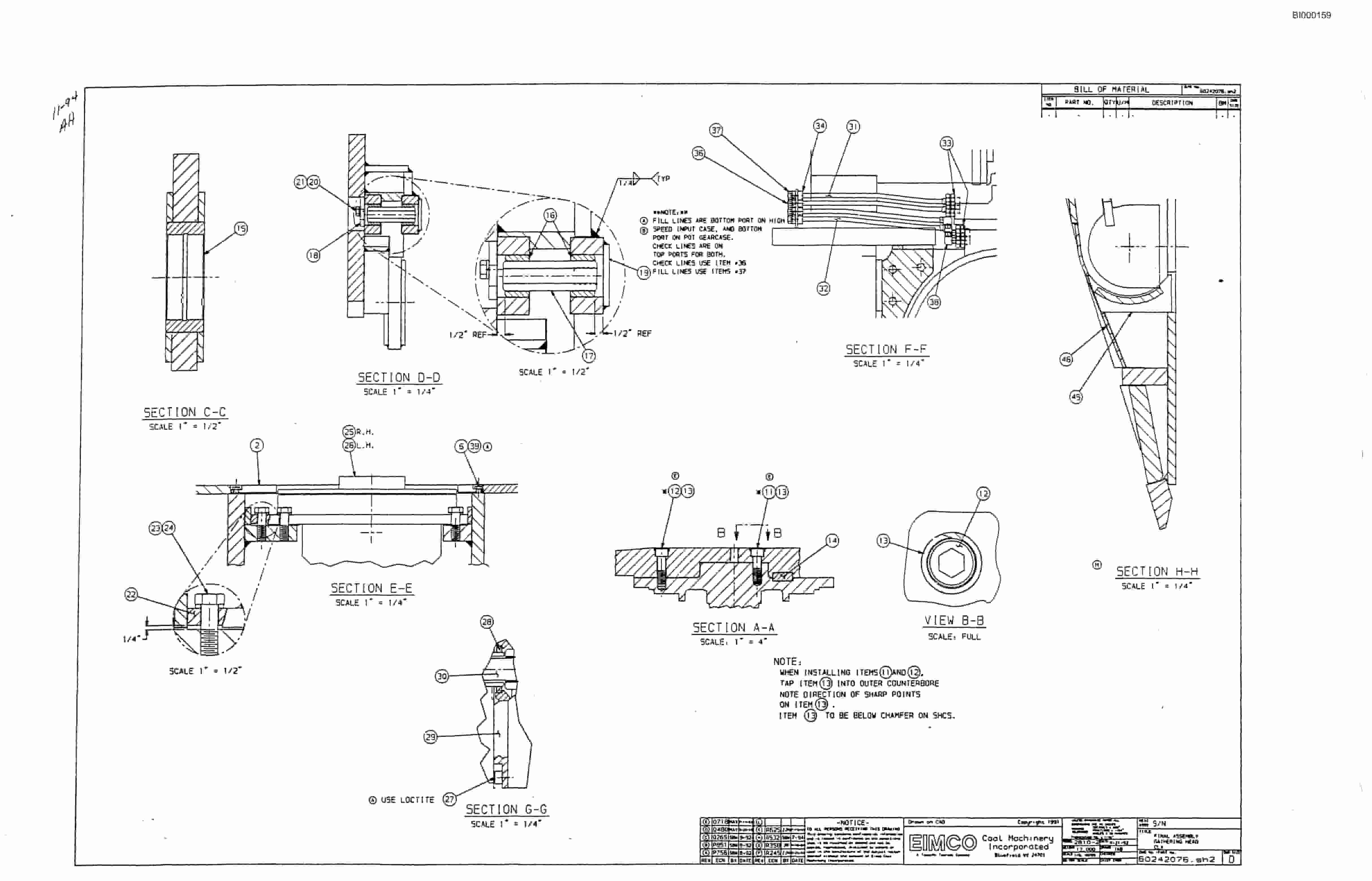 Bucyrus 2810-2 Miner Parts Catalog BI000159-5