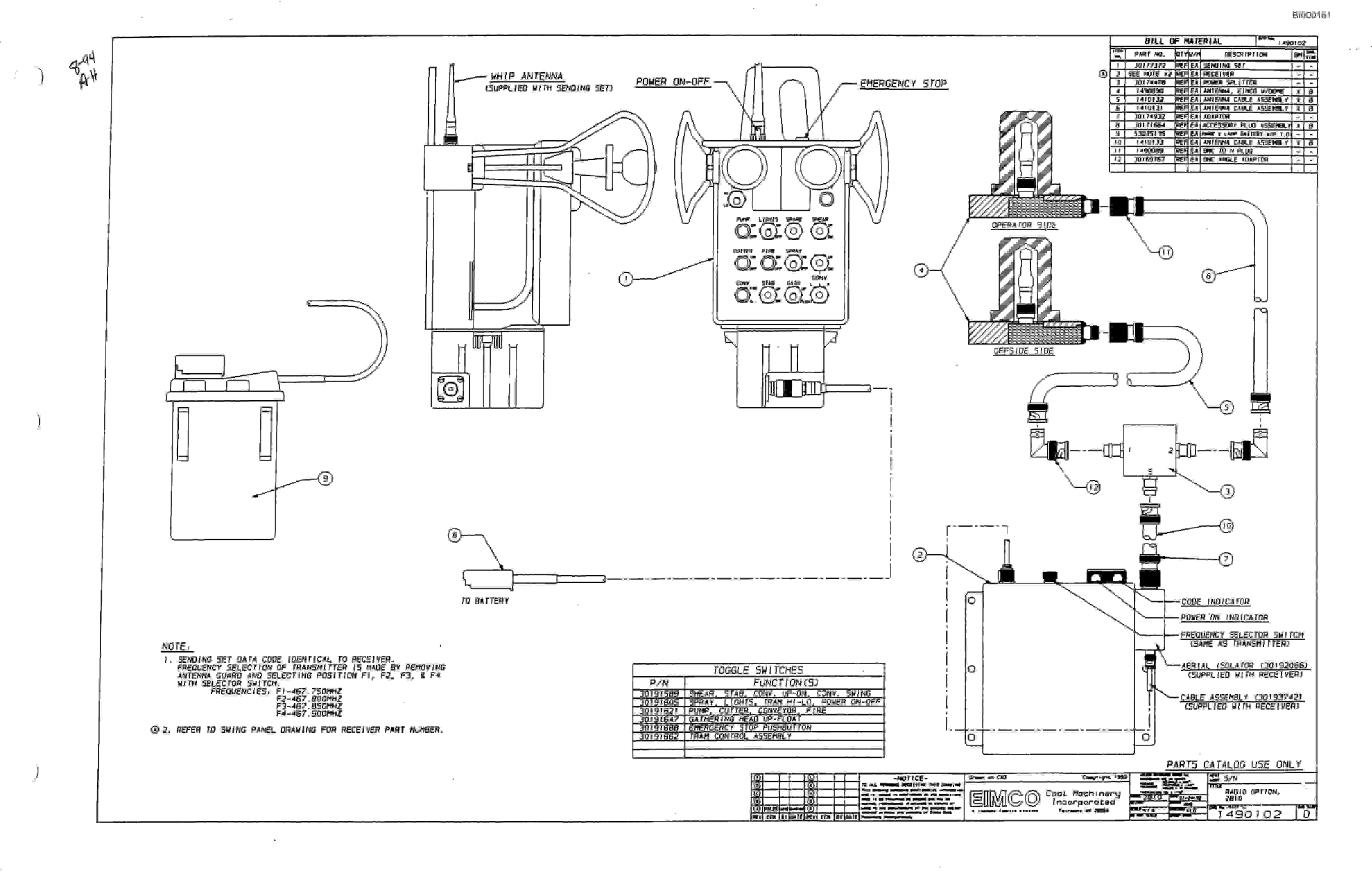 Bucyrus 2810-2 Miner Parts Catalog BI000161-2