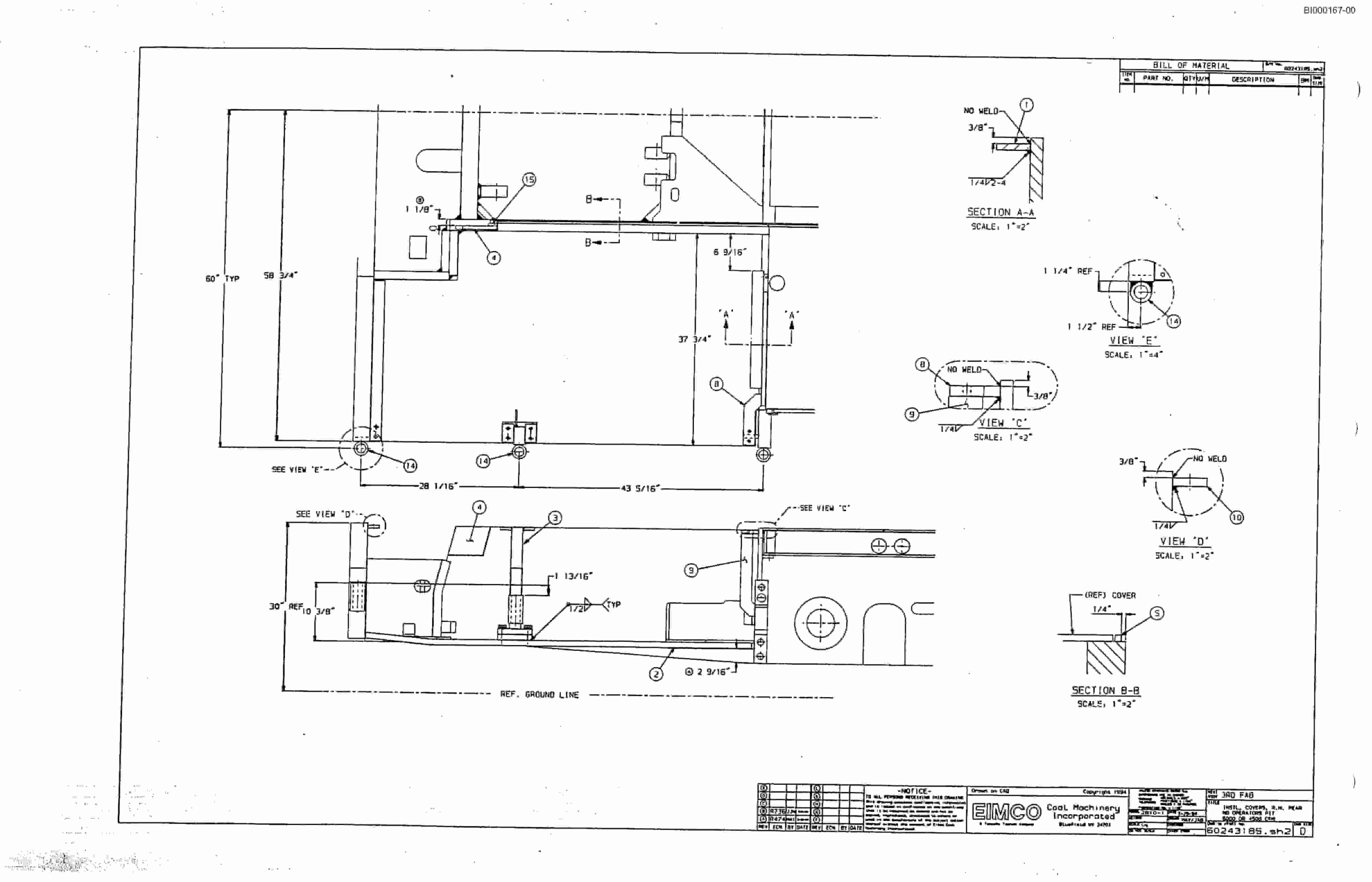 Bucyrus 2810-2 Miner Parts Catalog BI000167-2