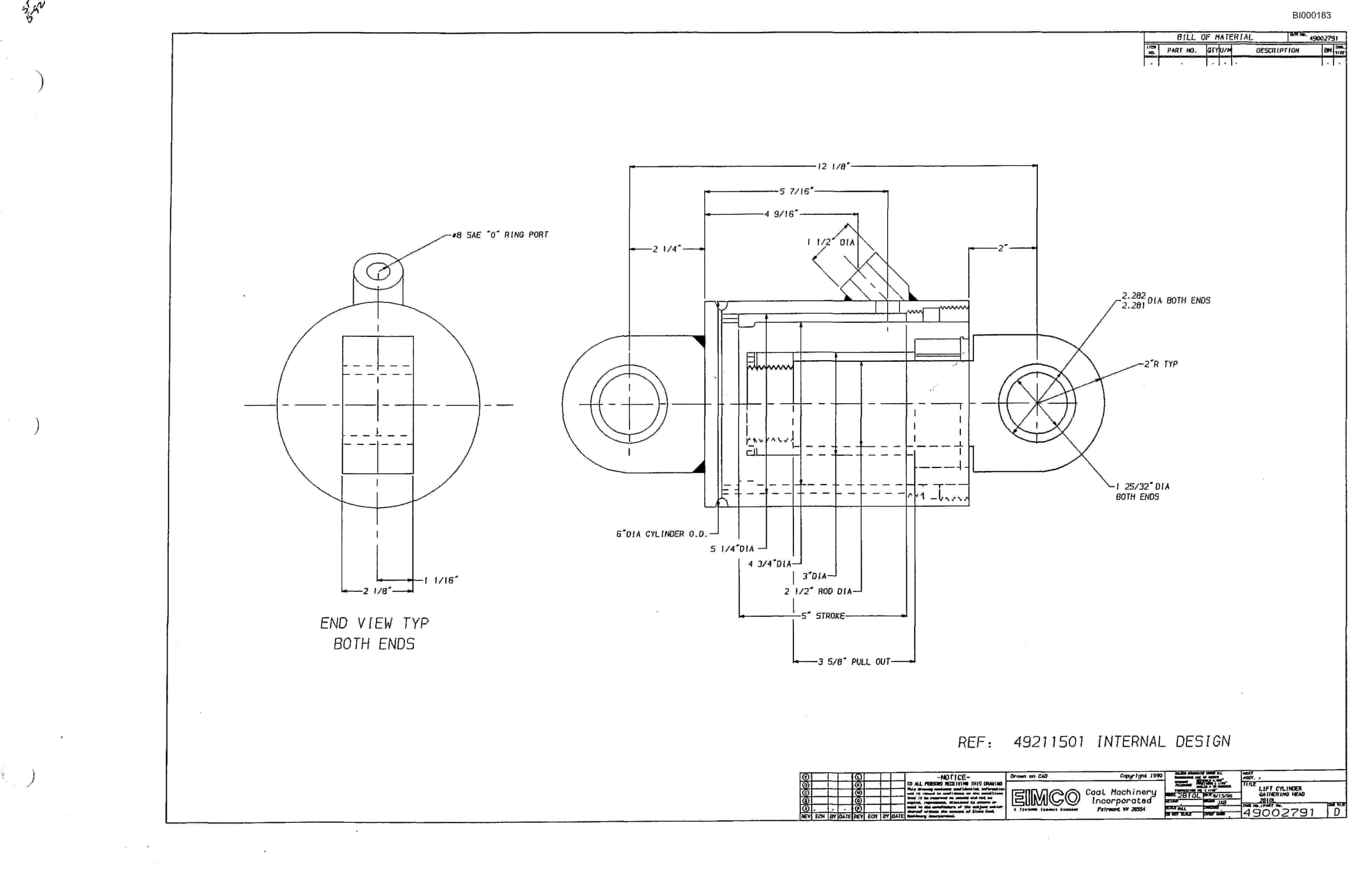 Bucyrus 2810-2 Miner Parts Catalog BI000183-2