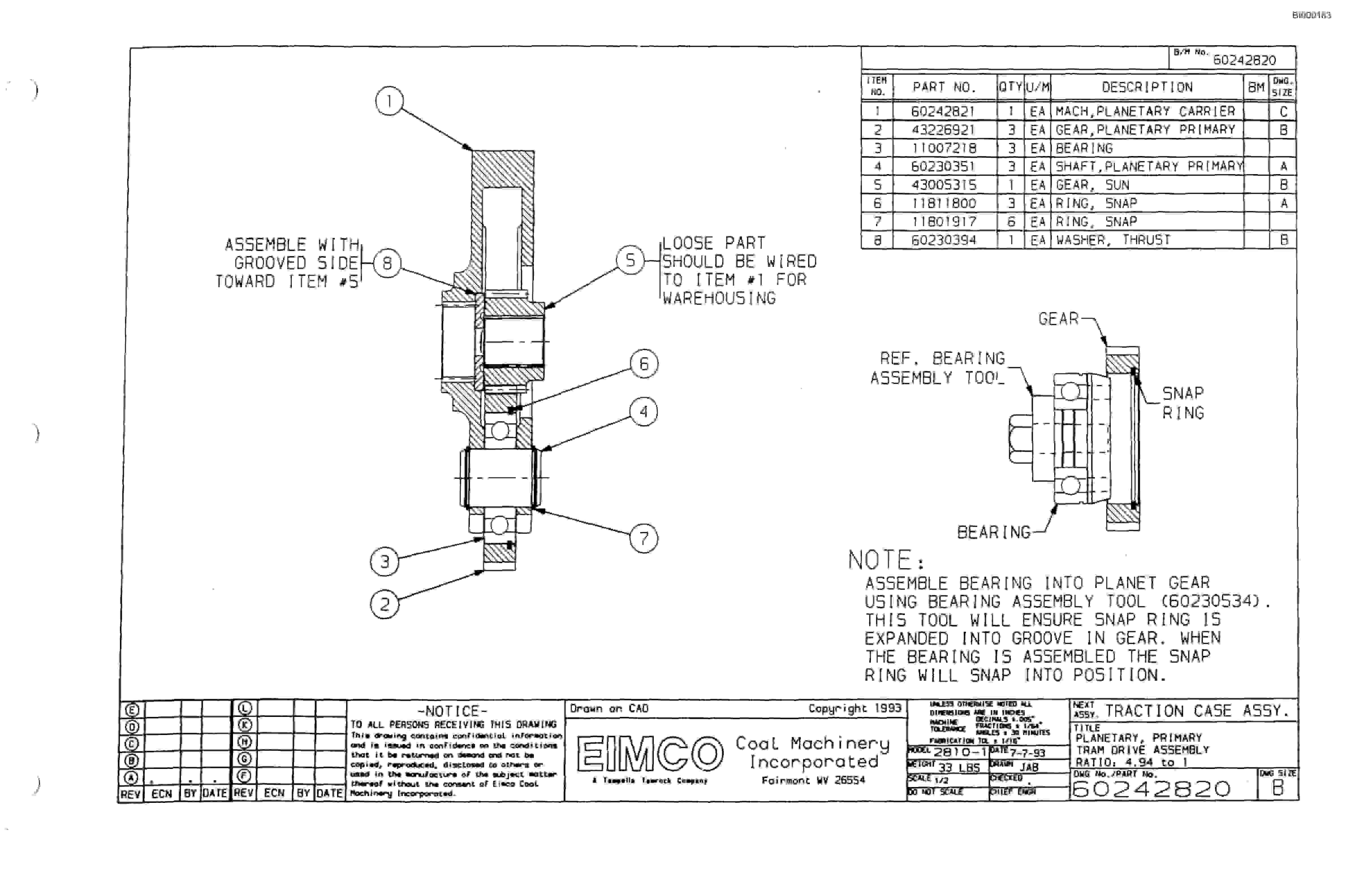 Bucyrus 2810-2 Miner Parts Catalog BI000183-3