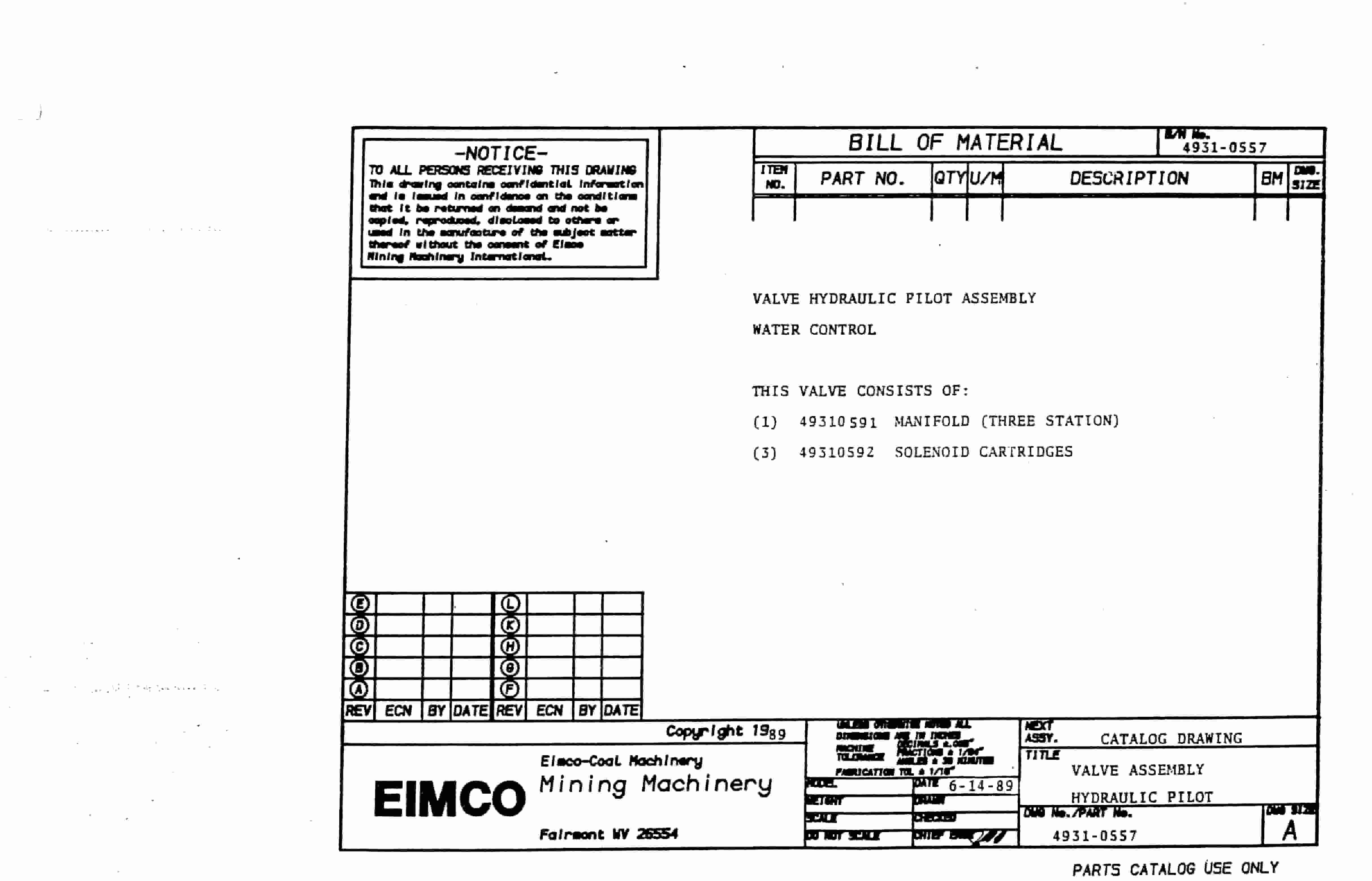 Bucyrus 2810-2 Miner Parts Catalog BI000195-2