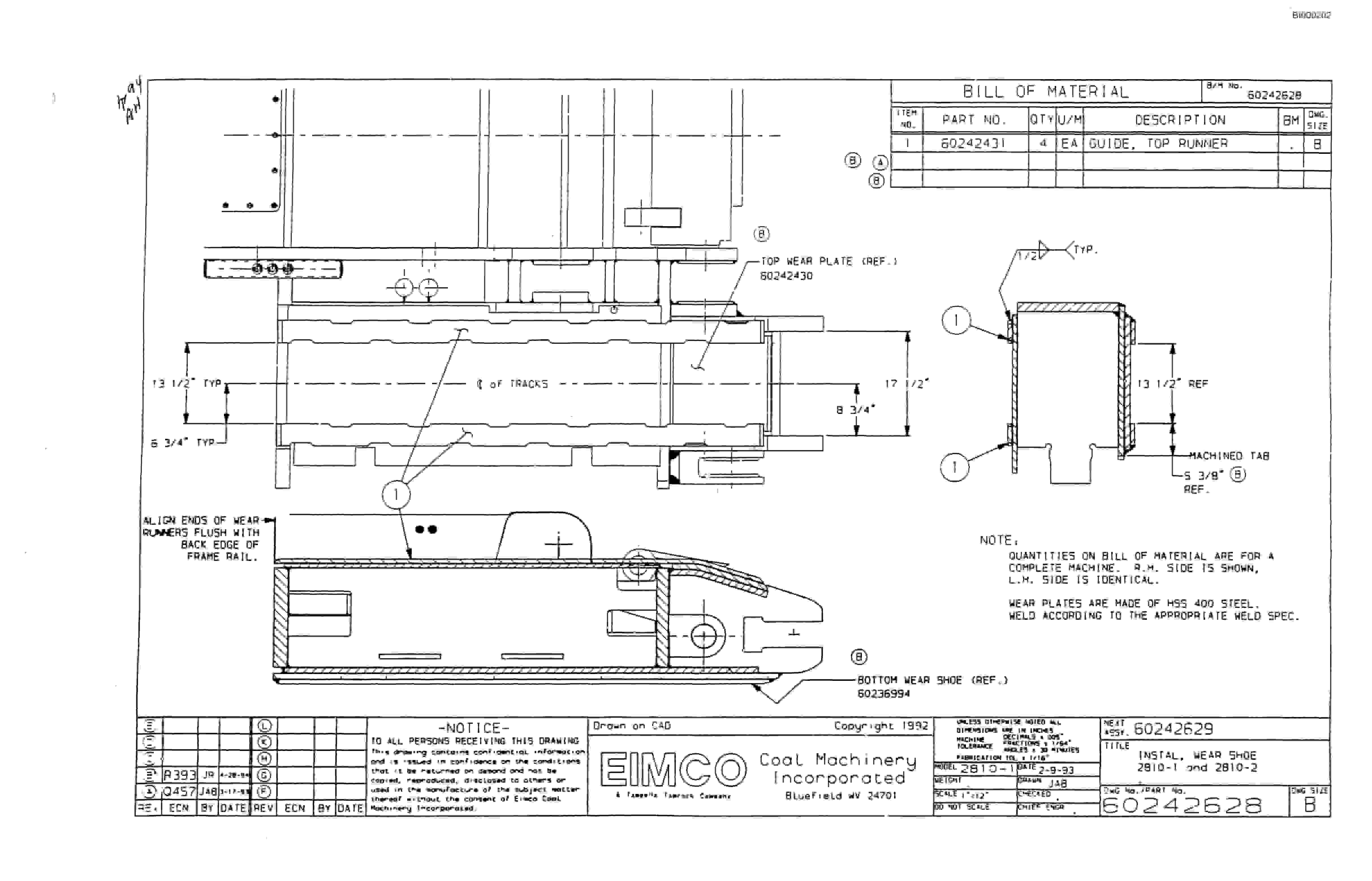 Bucyrus 2810-2 Miner Parts Catalog BI000202-3