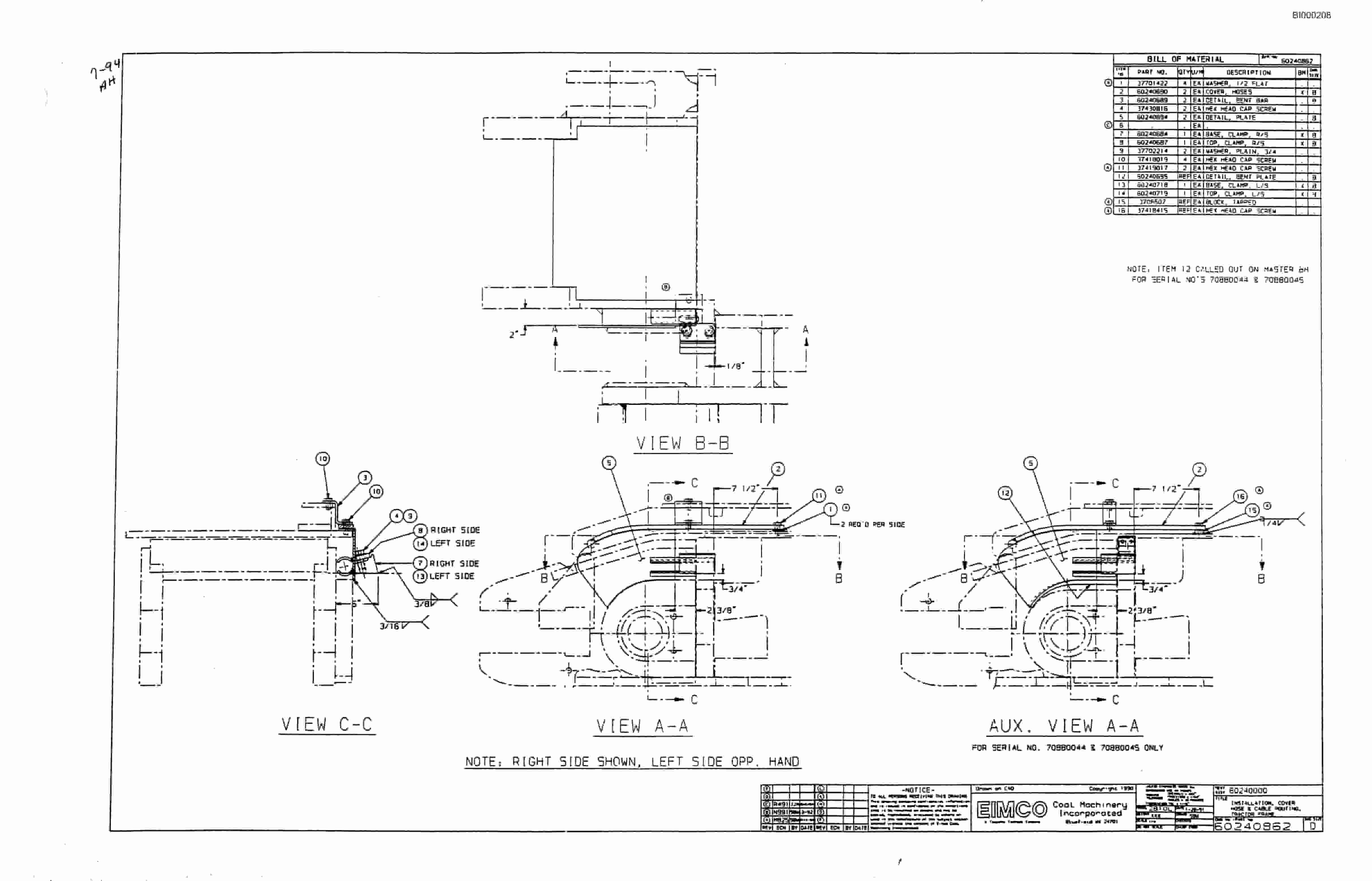 Bucyrus 2810-2 Miner Parts Catalog BI000208-3