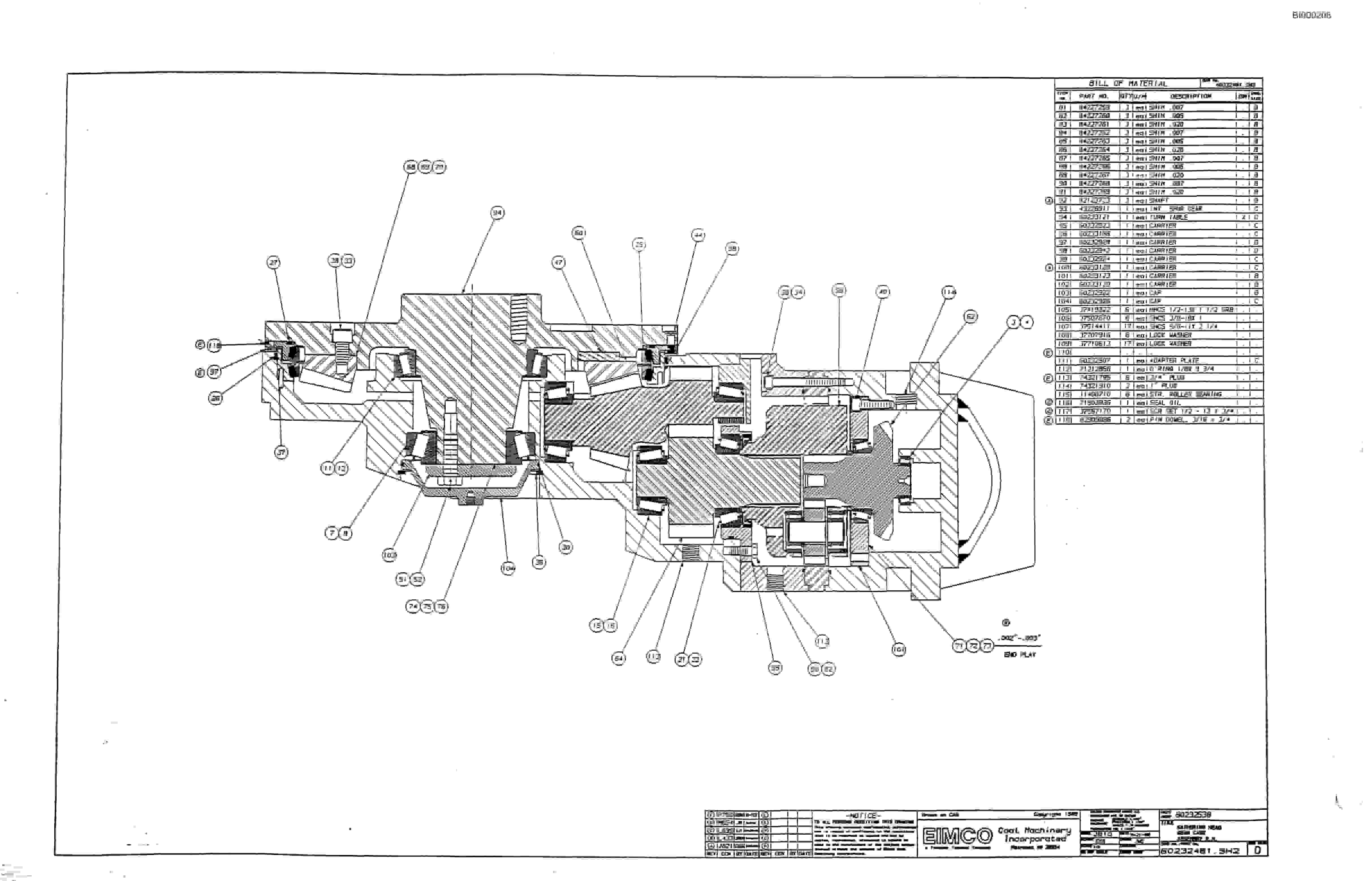 Bucyrus 2810-2 Miner Parts Catalog BI000208-4