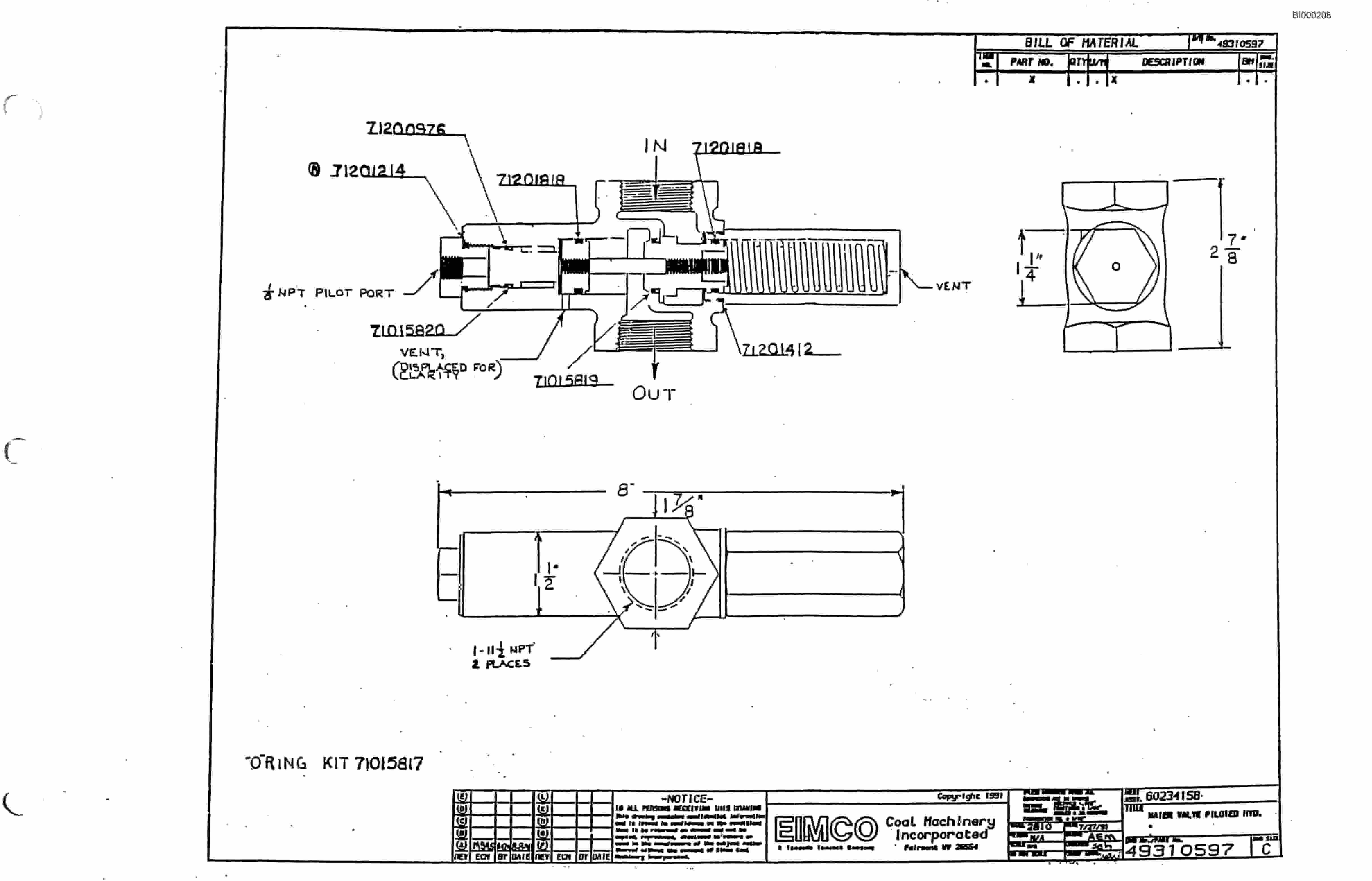 Bucyrus 2810-2 Miner Parts Catalog BI000208-5