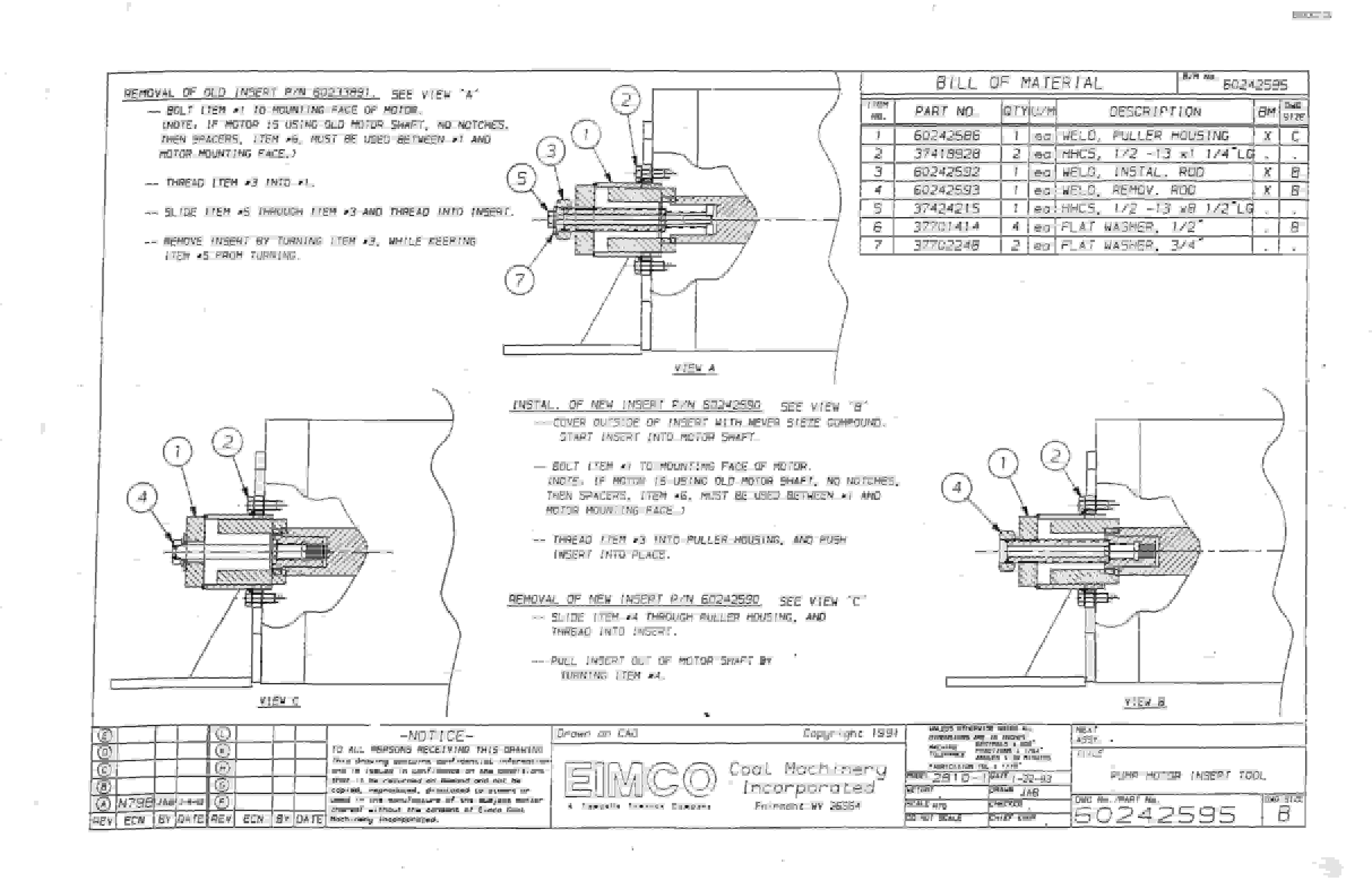 Bucyrus 2810-2 Miner Parts Catalog BI000213-2