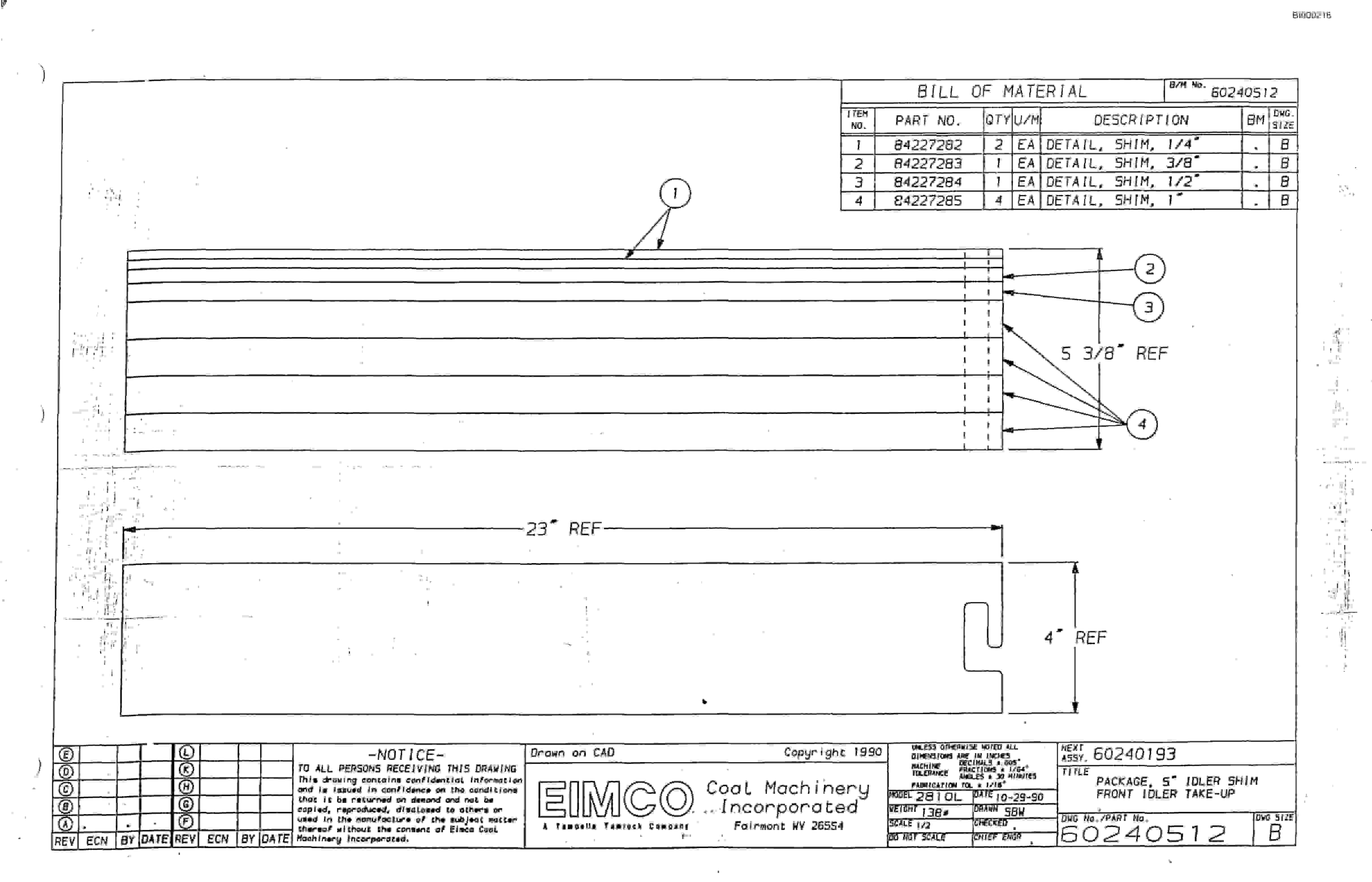 Bucyrus 2810-2 Miner Parts Catalog BI000218-4