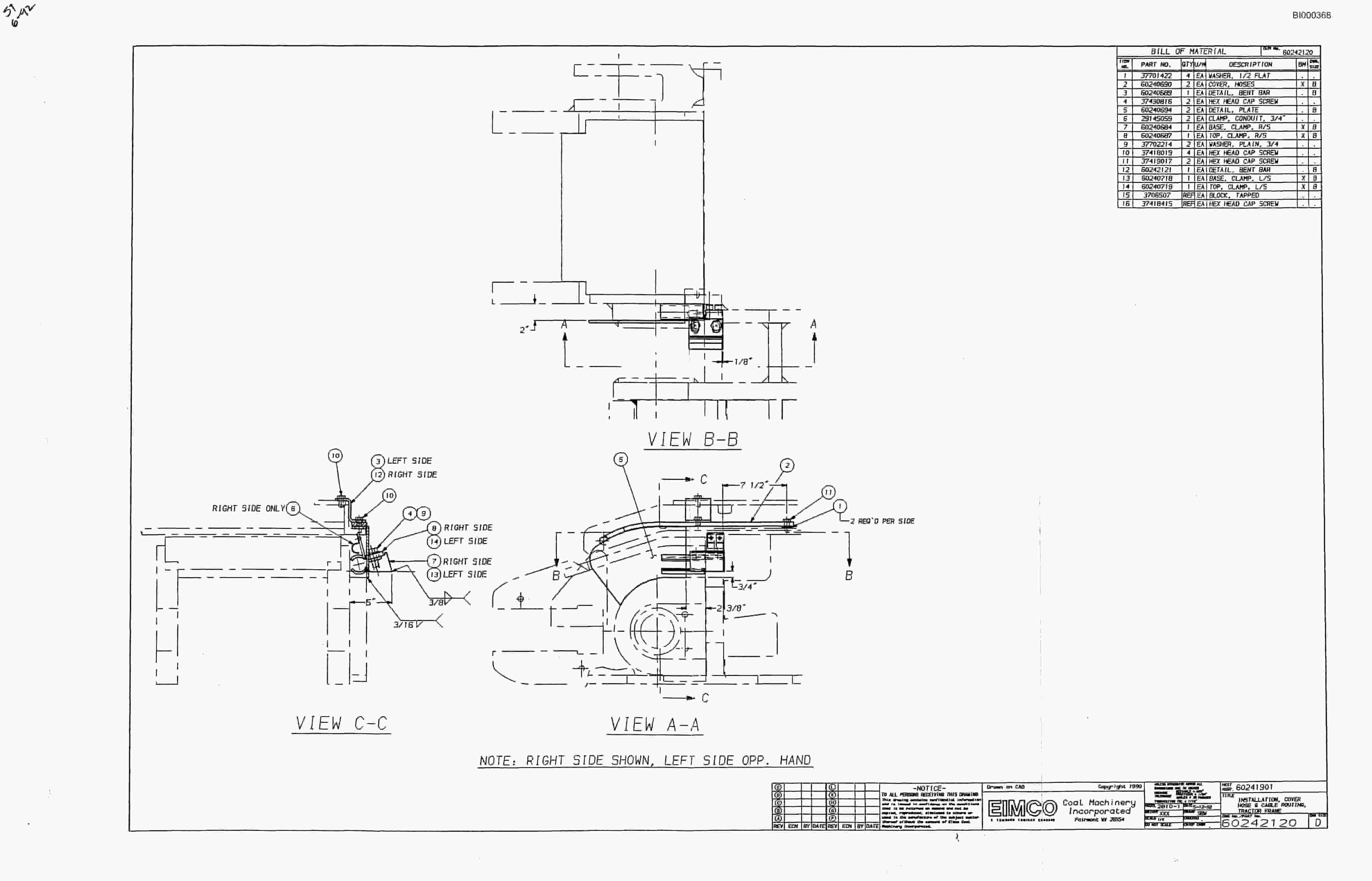 Bucyrus 2810-2 Miner Parts Catalog BI000368-3