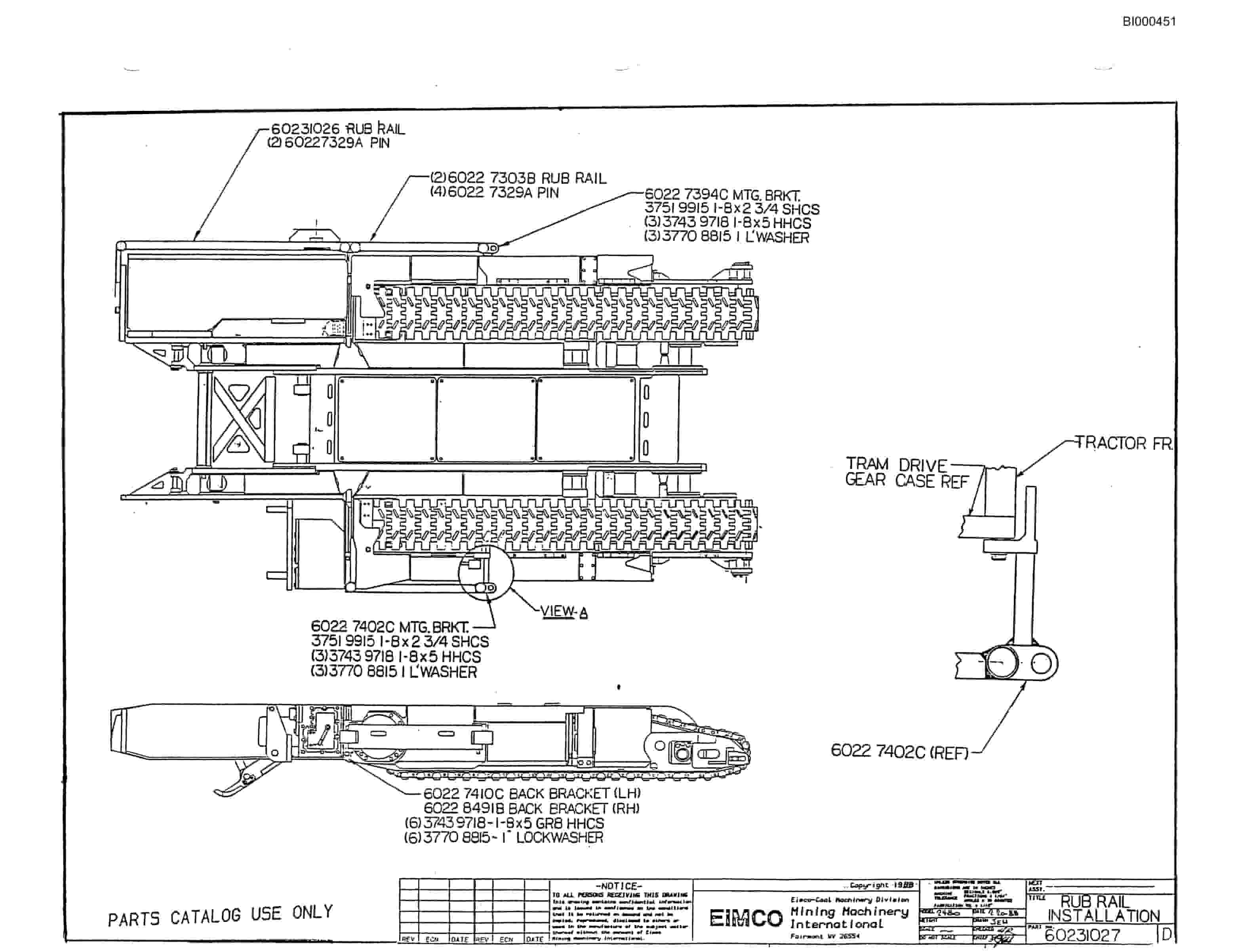 Bucyrus 2810-2 Miner Parts Catalog BI000451-2