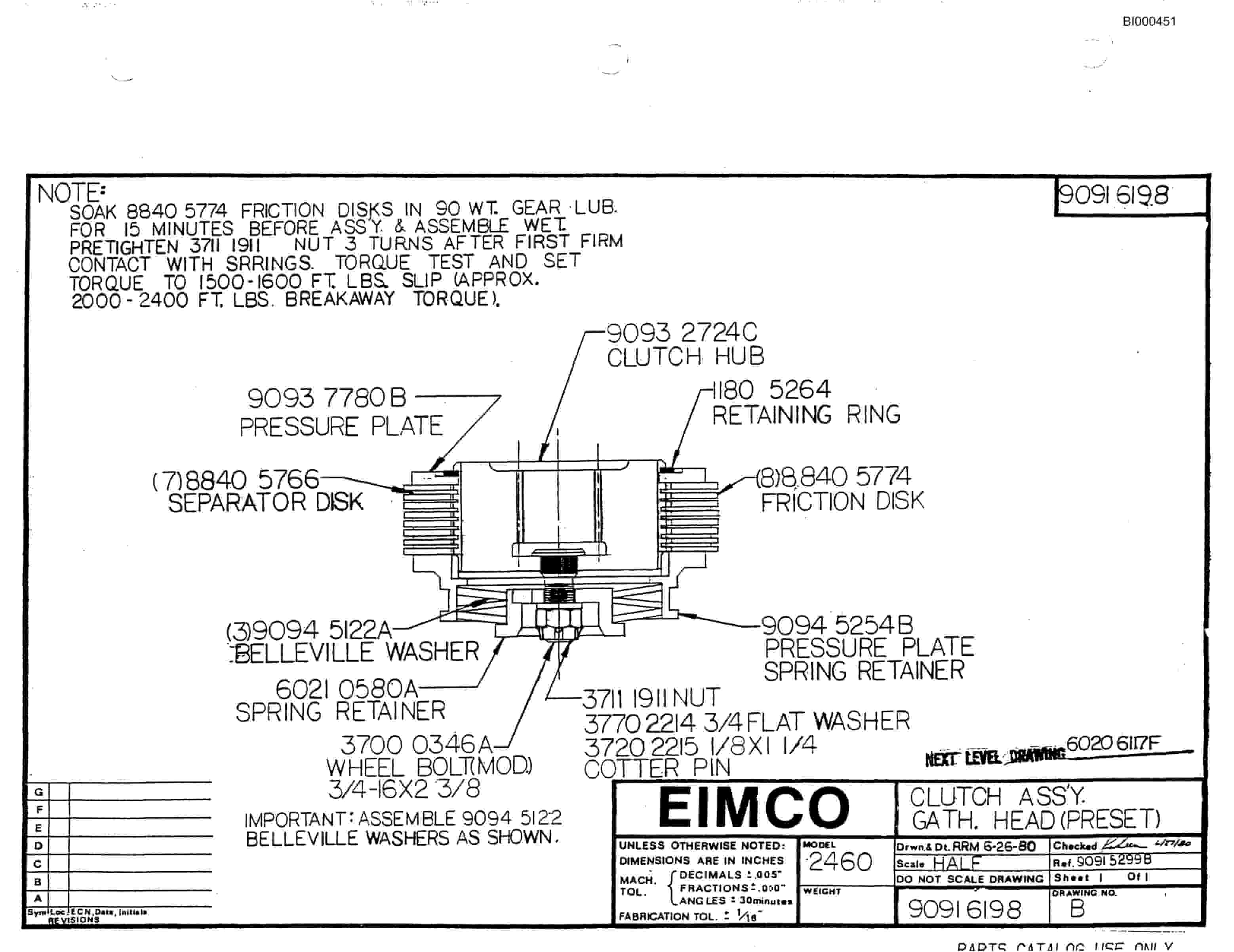 Bucyrus 2810-2 Miner Parts Catalog BI000451-3