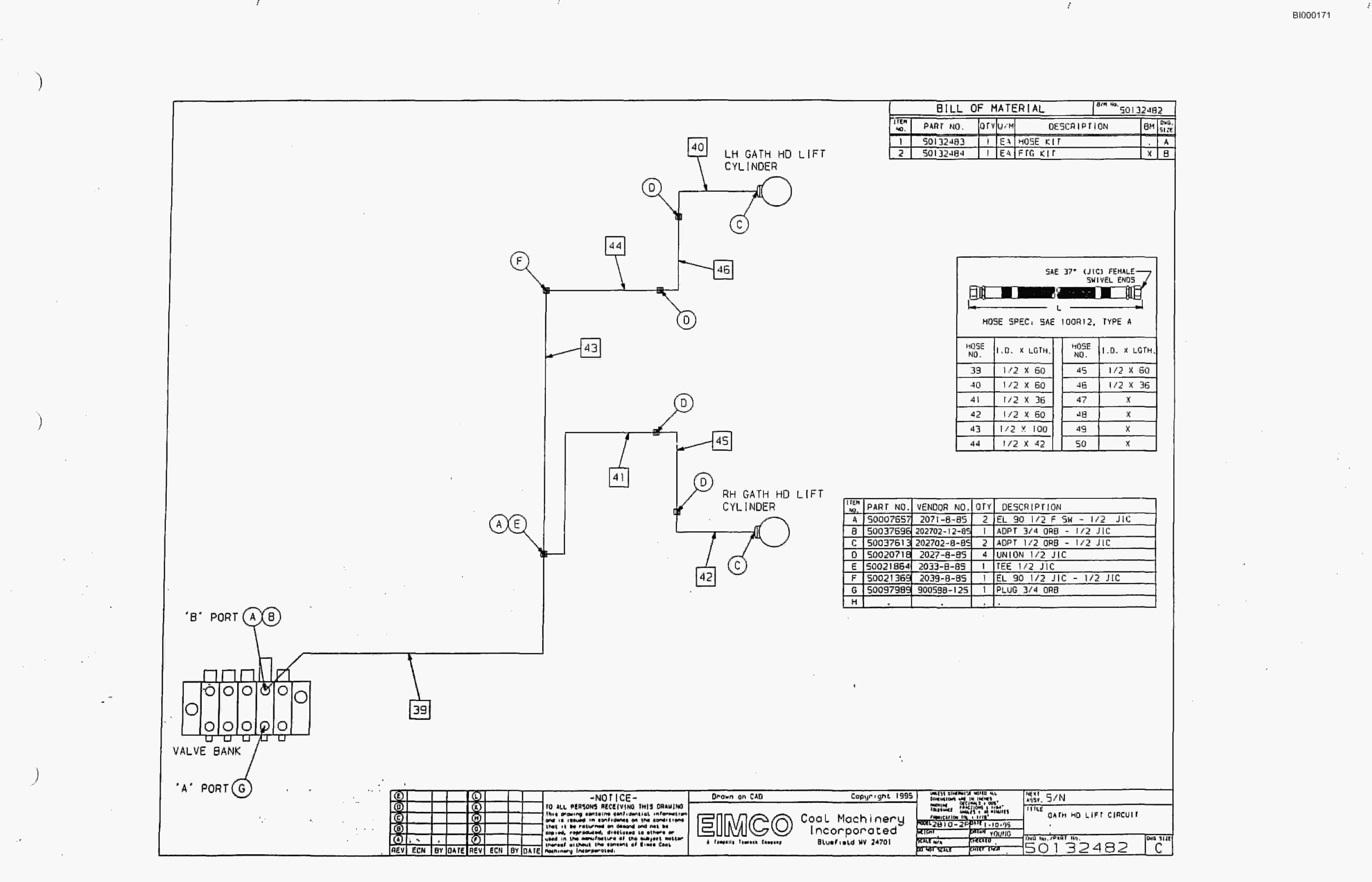 Bucyrus 2810-2P Miner Parts Catalog BI000171-2