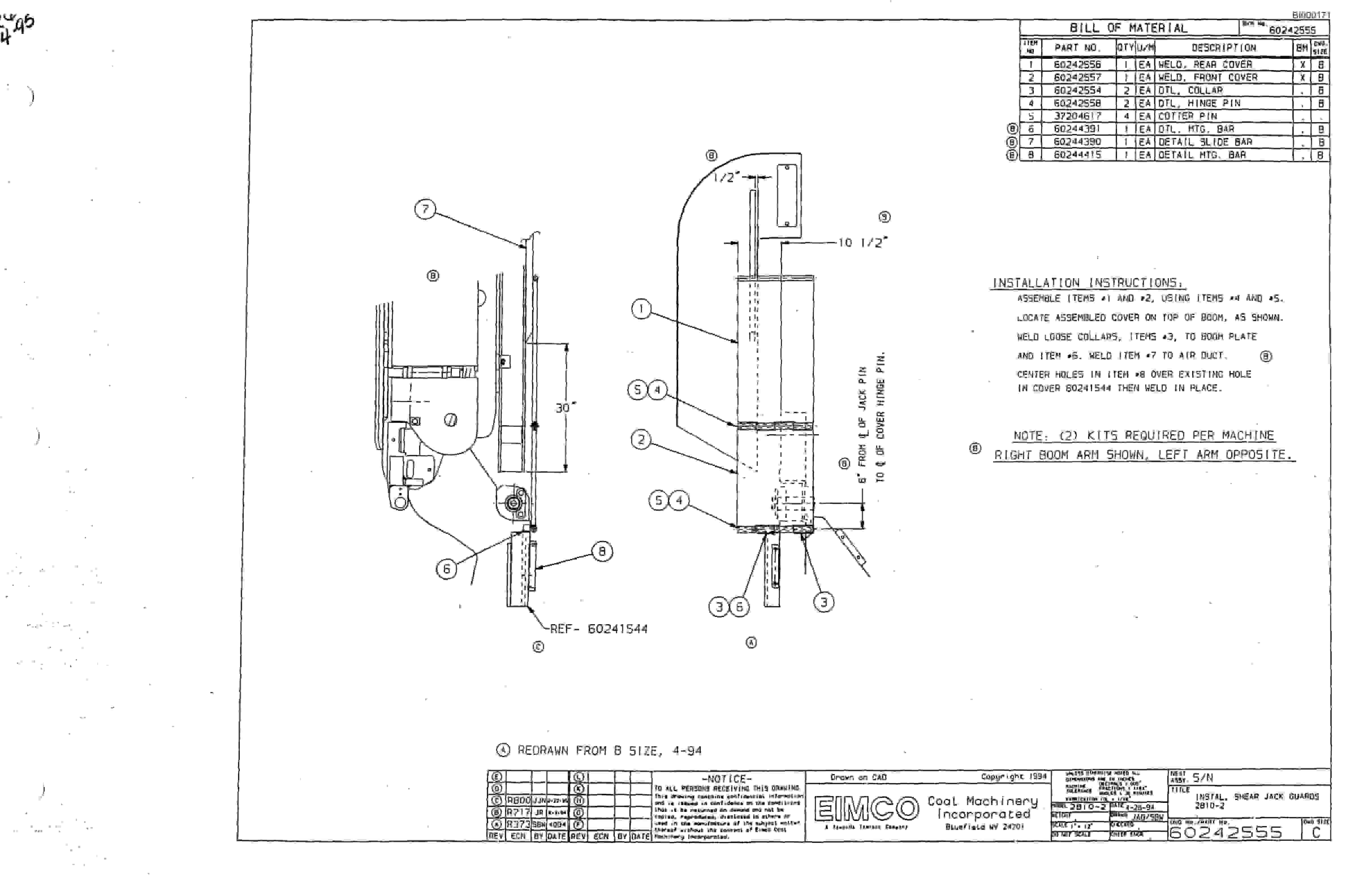 Bucyrus 2810-2P Miner Parts Catalog BI000171-5