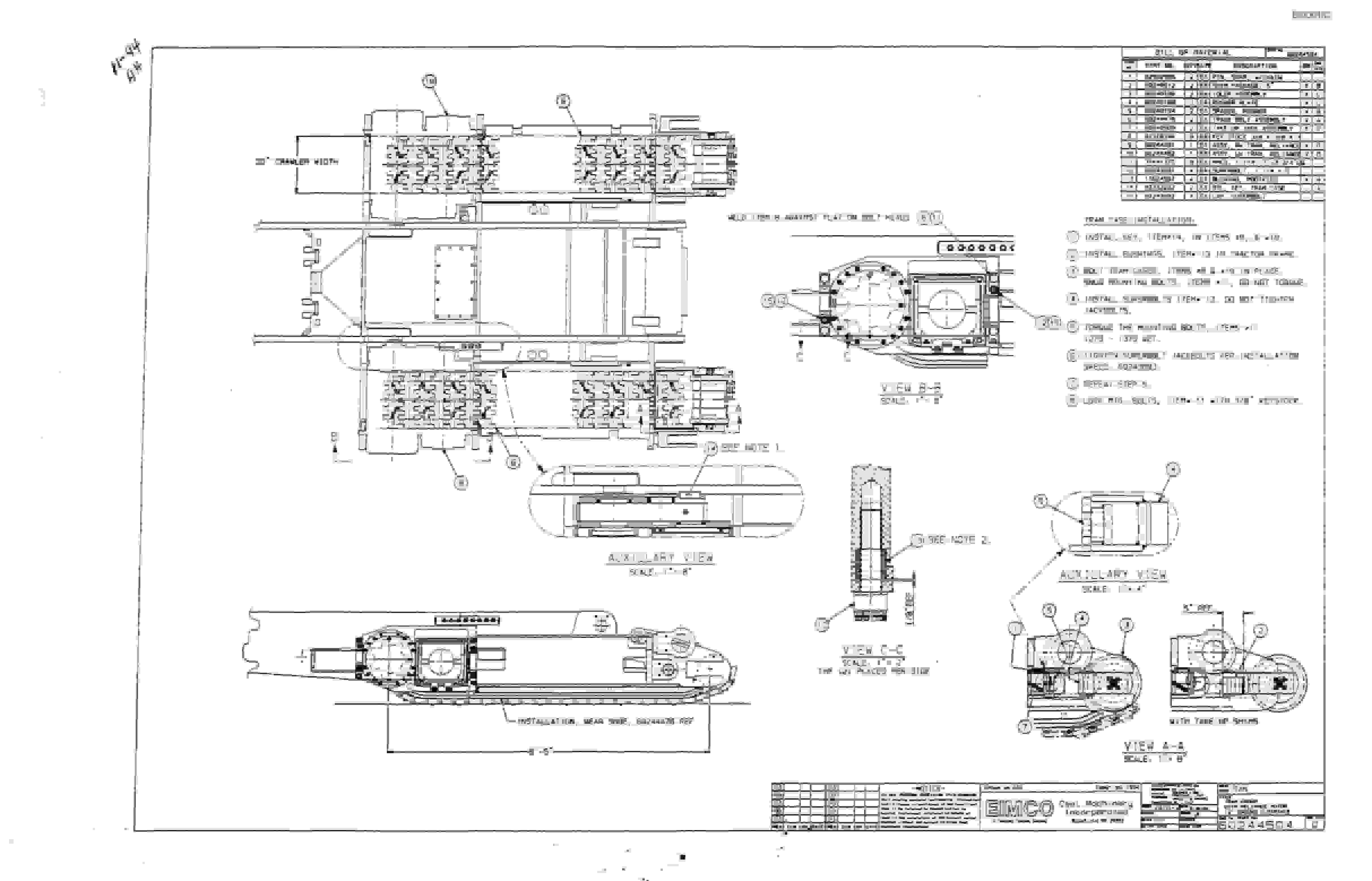 Bucyrus 2810-3 Miner Parts Catalog BI000182-3