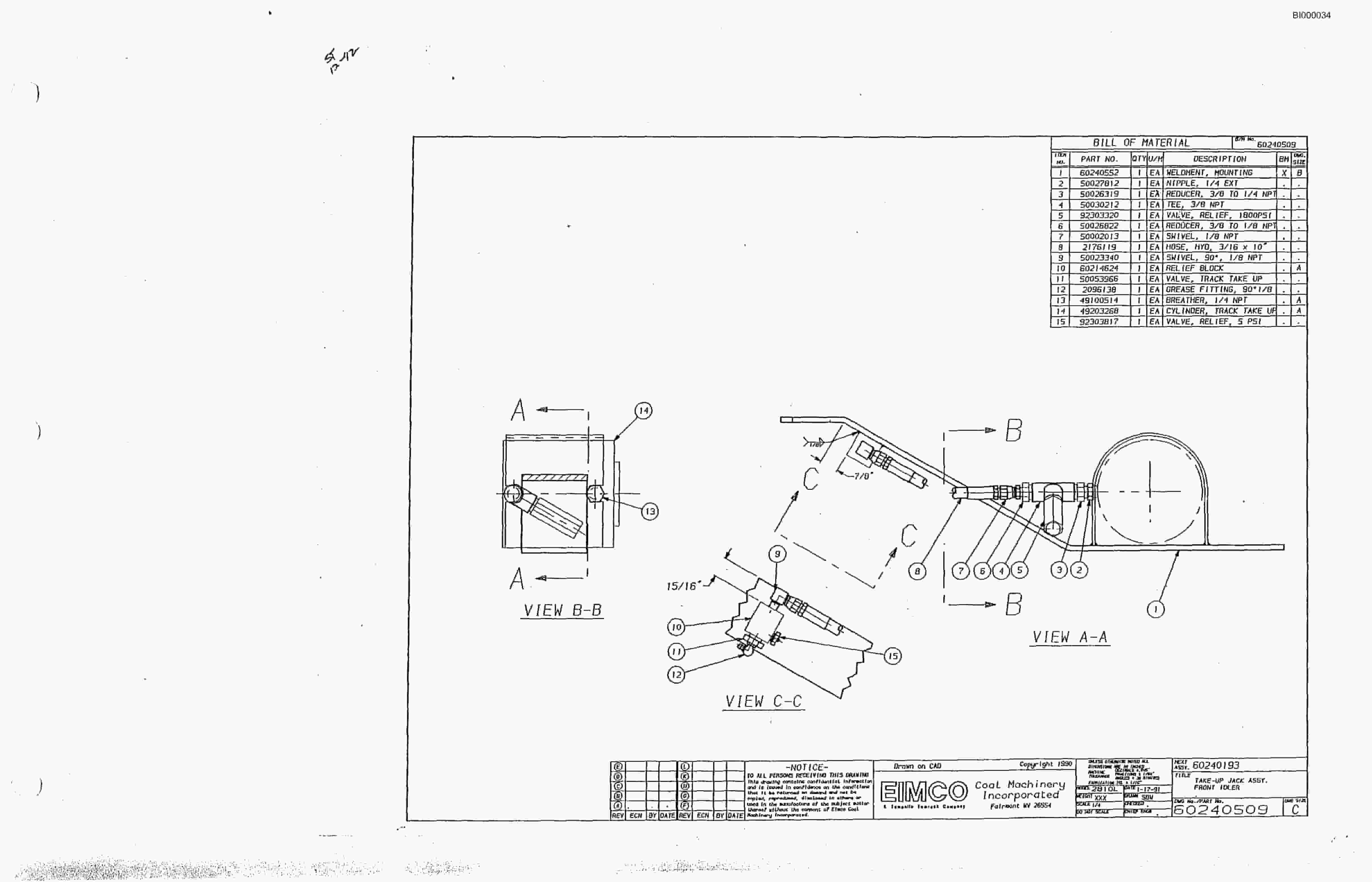 Bucyrus 2810 Dash One Miner Parts Catalog BI000034-3