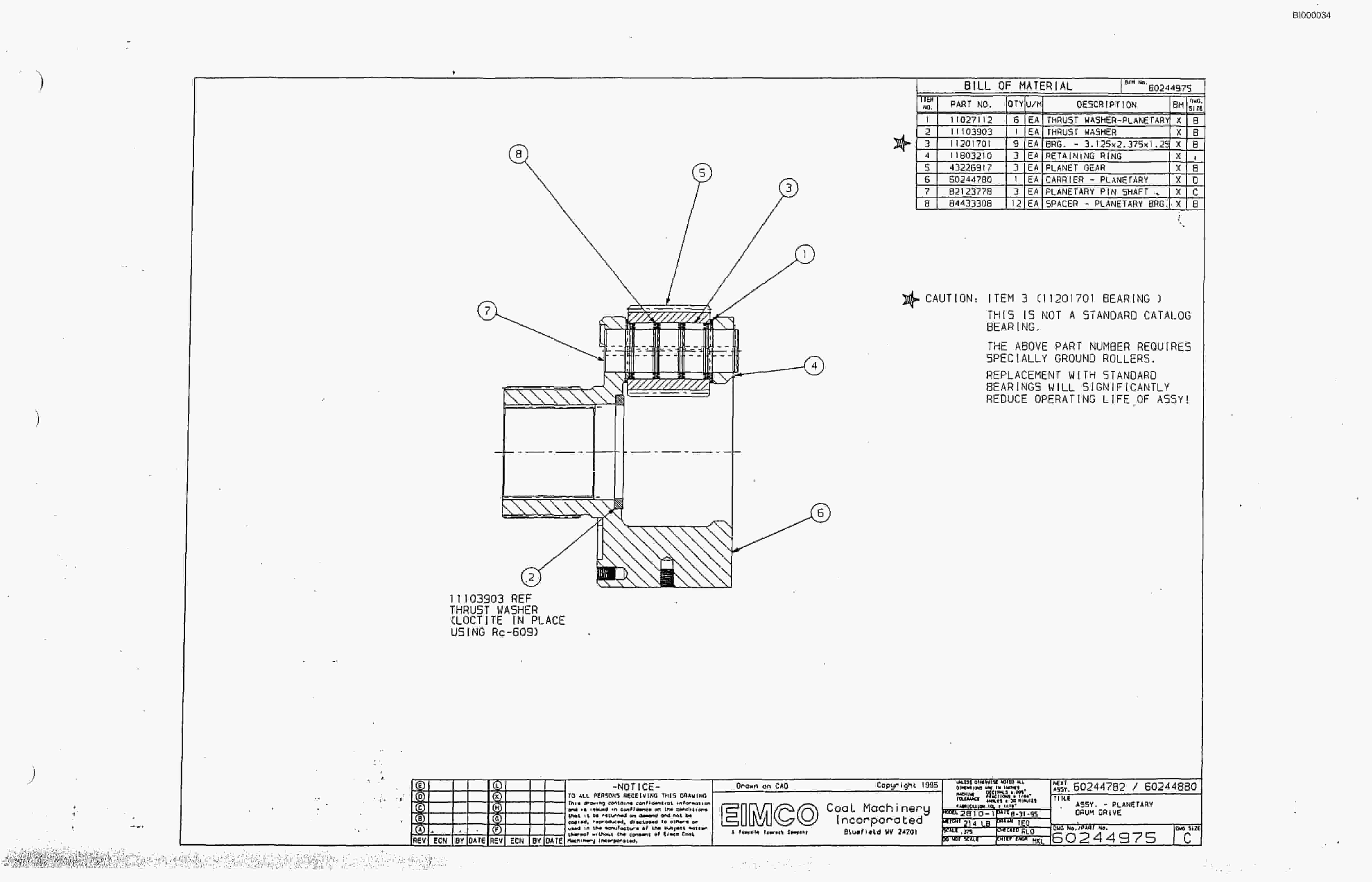 Bucyrus 2810 Dash One Miner Parts Catalog BI000034-4