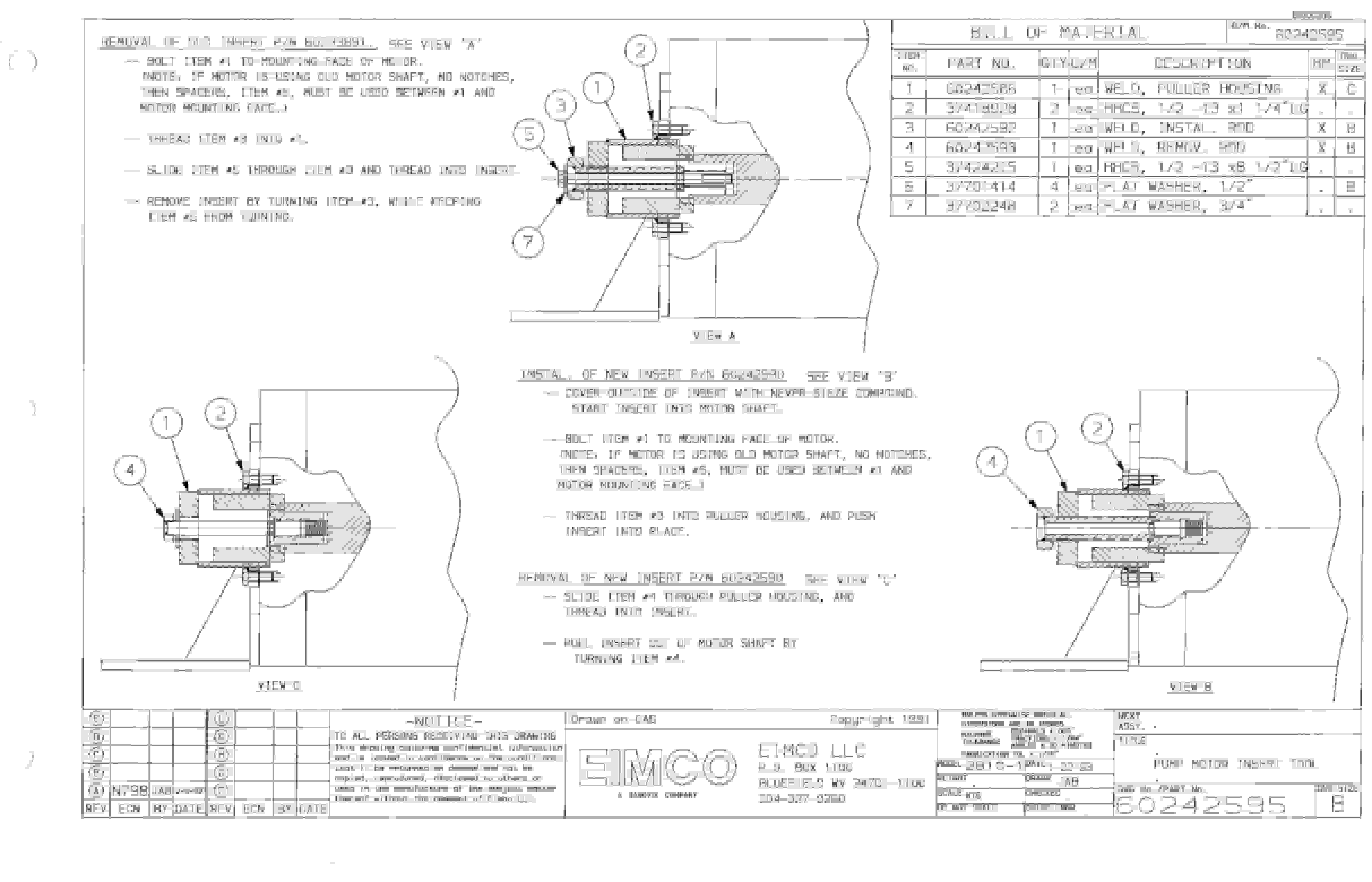 Bucyrus 2810 Dash One Miner Parts Catalog BI000206-2