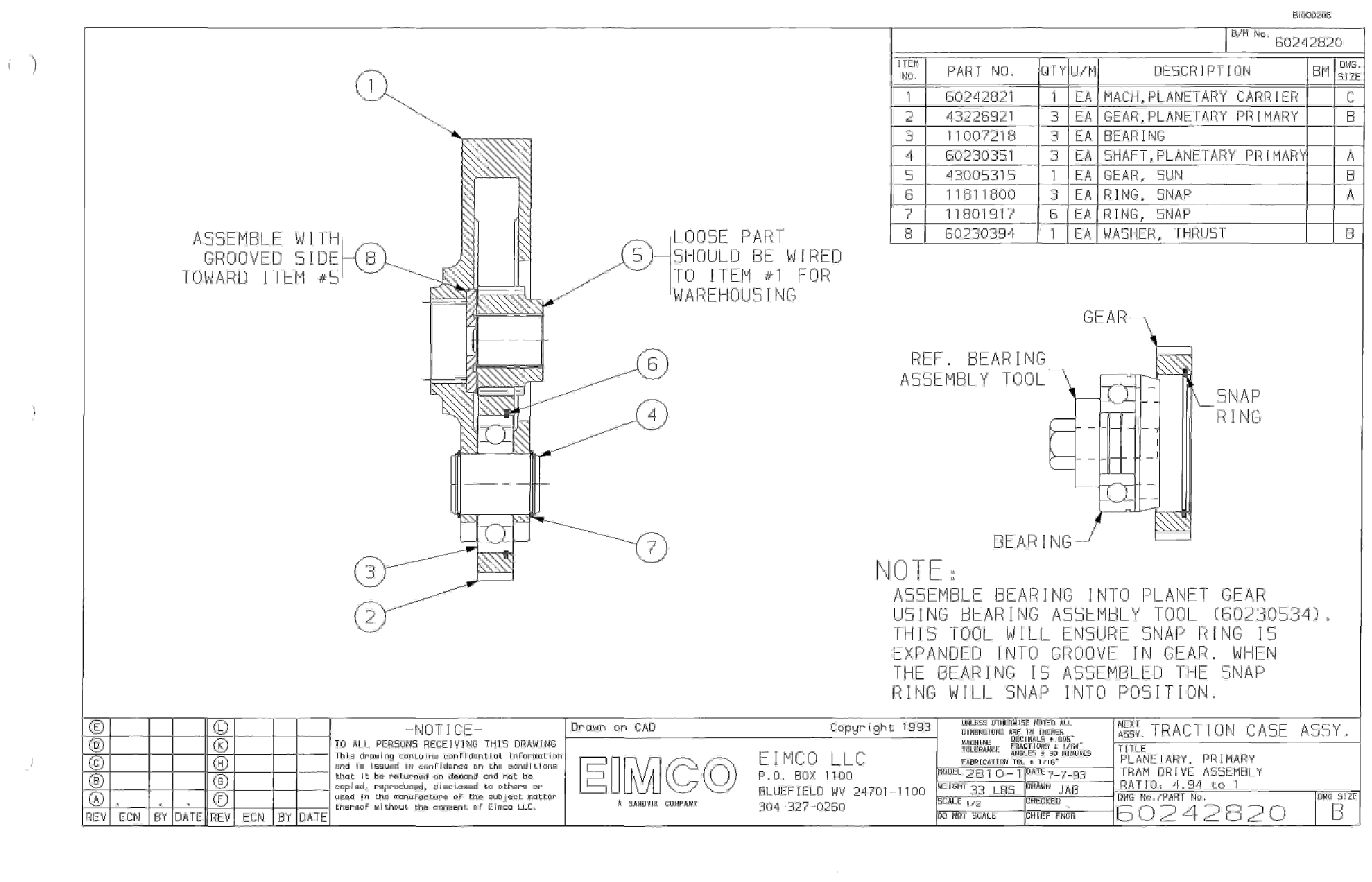 Bucyrus 2810 Dash One Miner Parts Catalog BI000206-3