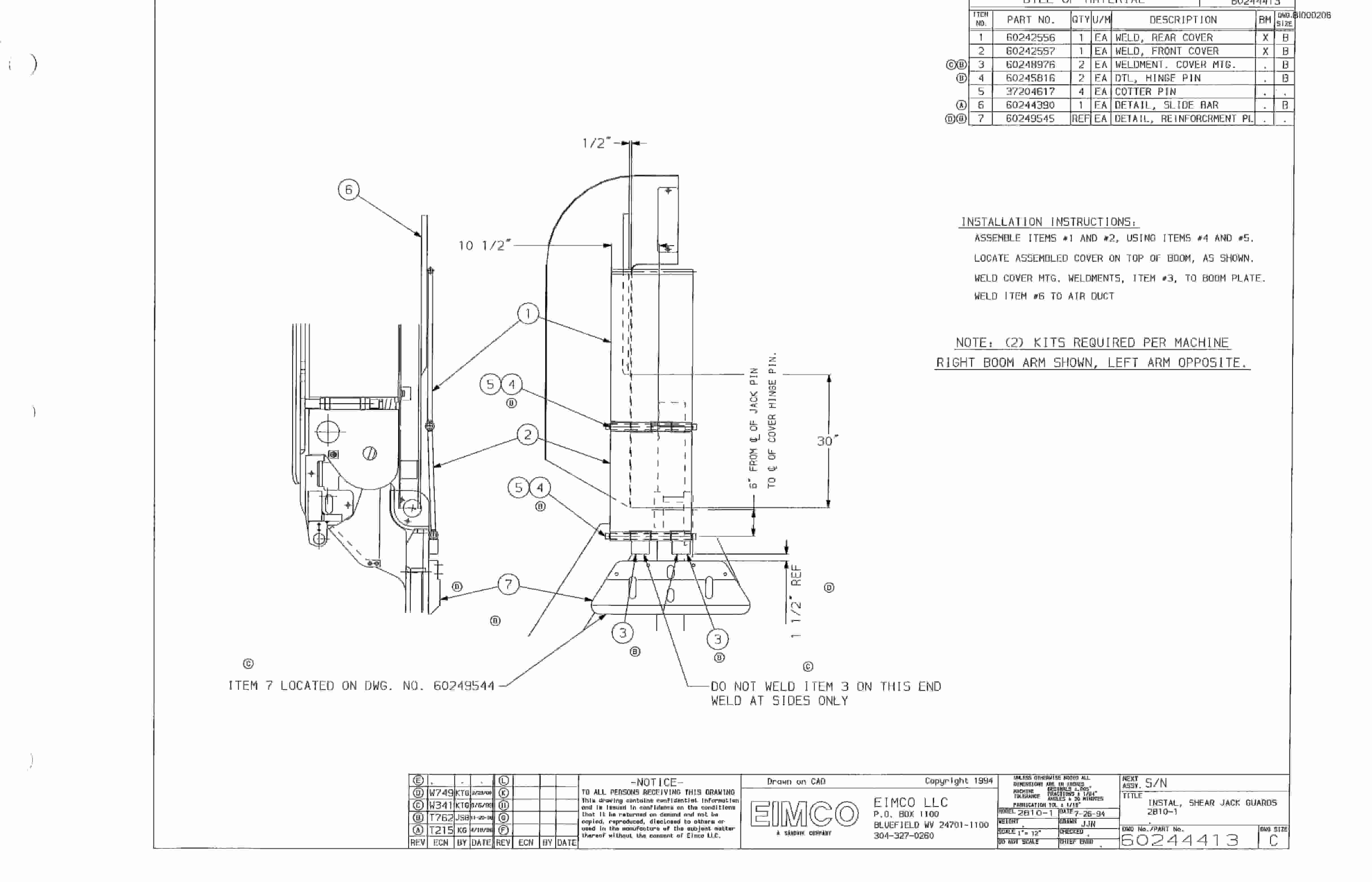 Bucyrus 2810 Dash One Miner Parts Catalog BI000206-5
