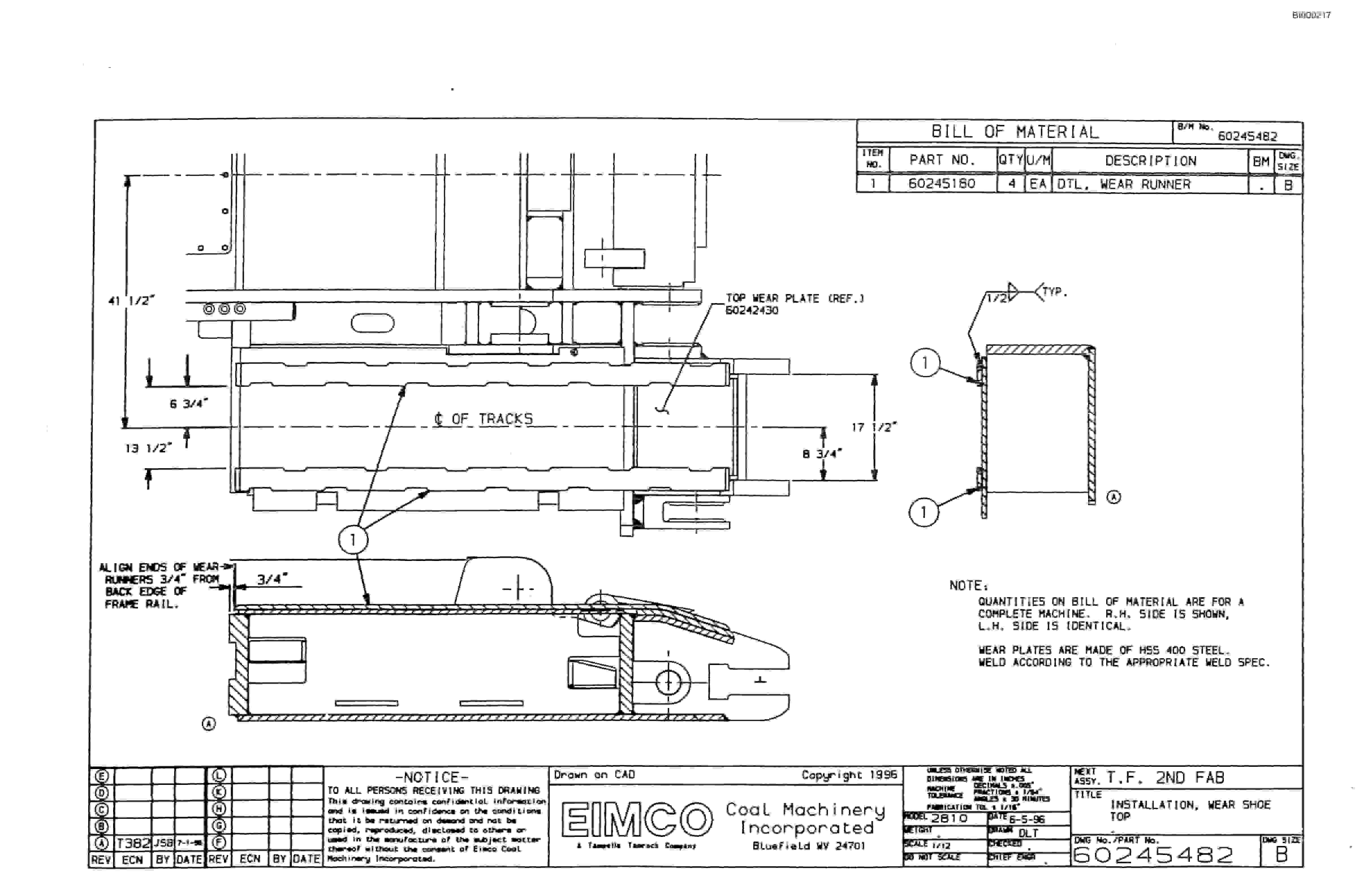 Bucyrus 2810 Dash One Miner Parts Catalog BI000217-3