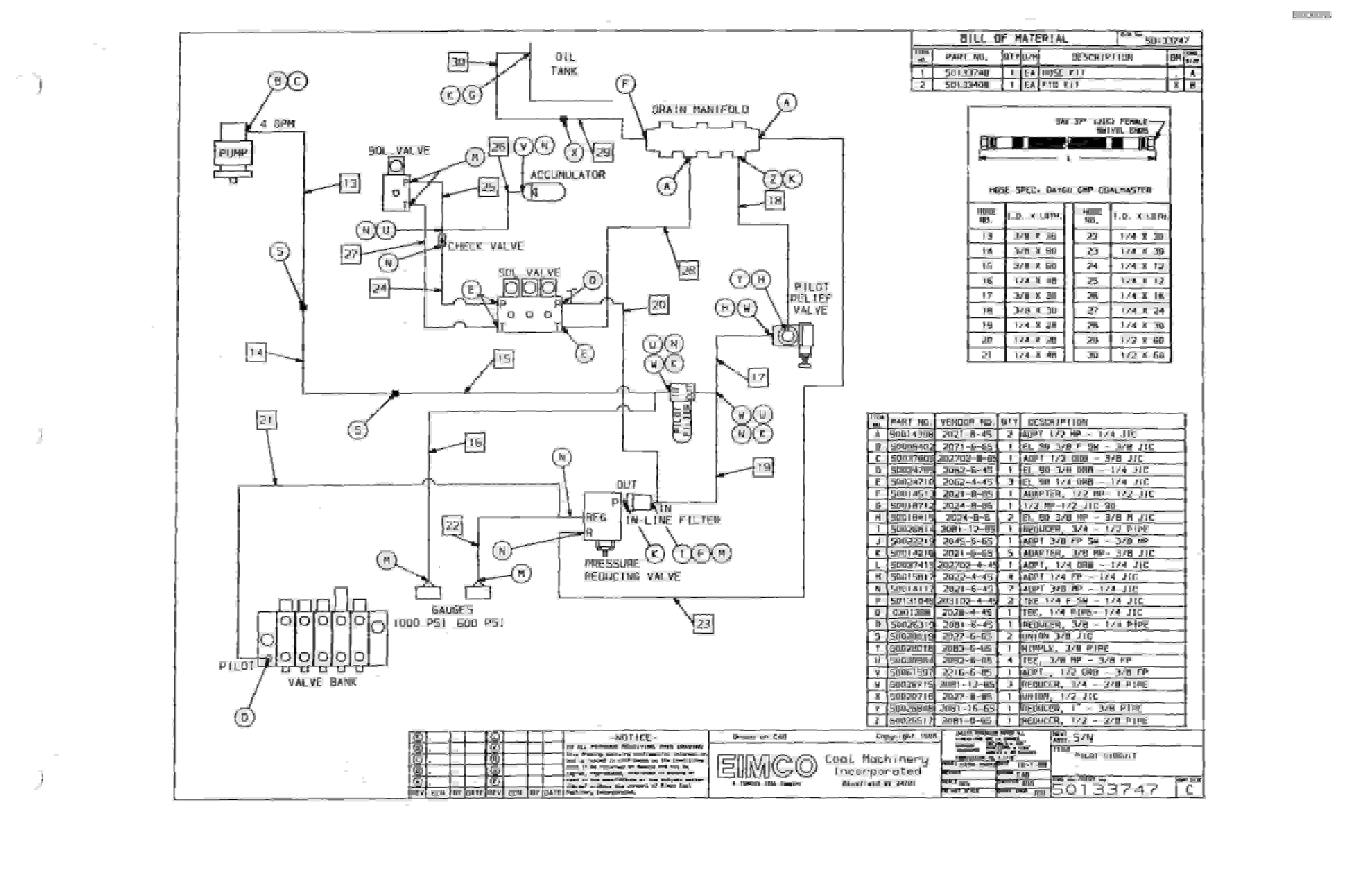 Bucyrus 2810 Dash Three Miner Parts Catalog BI000056-2
