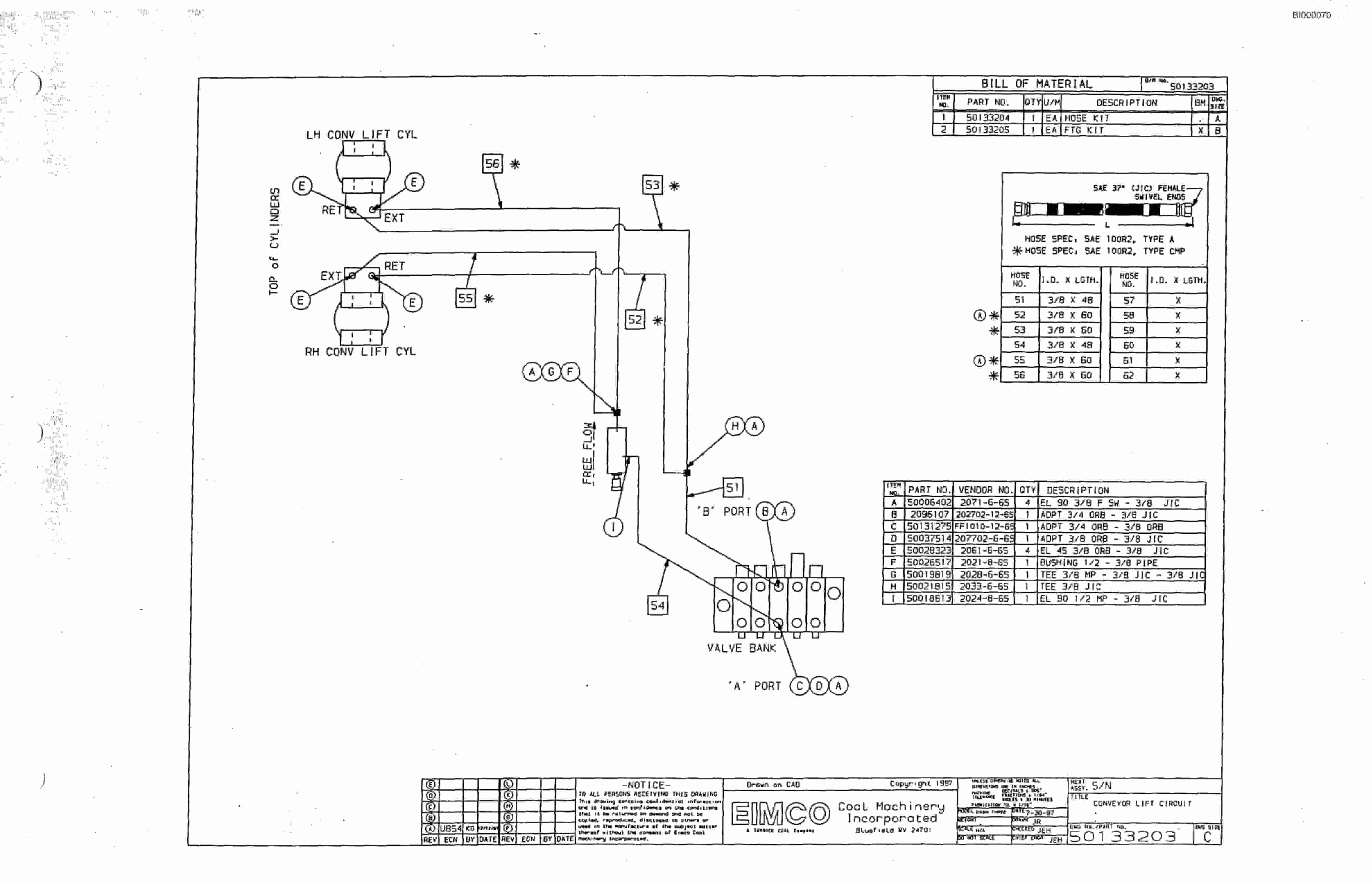 Bucyrus 2810 Dash Three Miner Parts Catalog BI000070-2