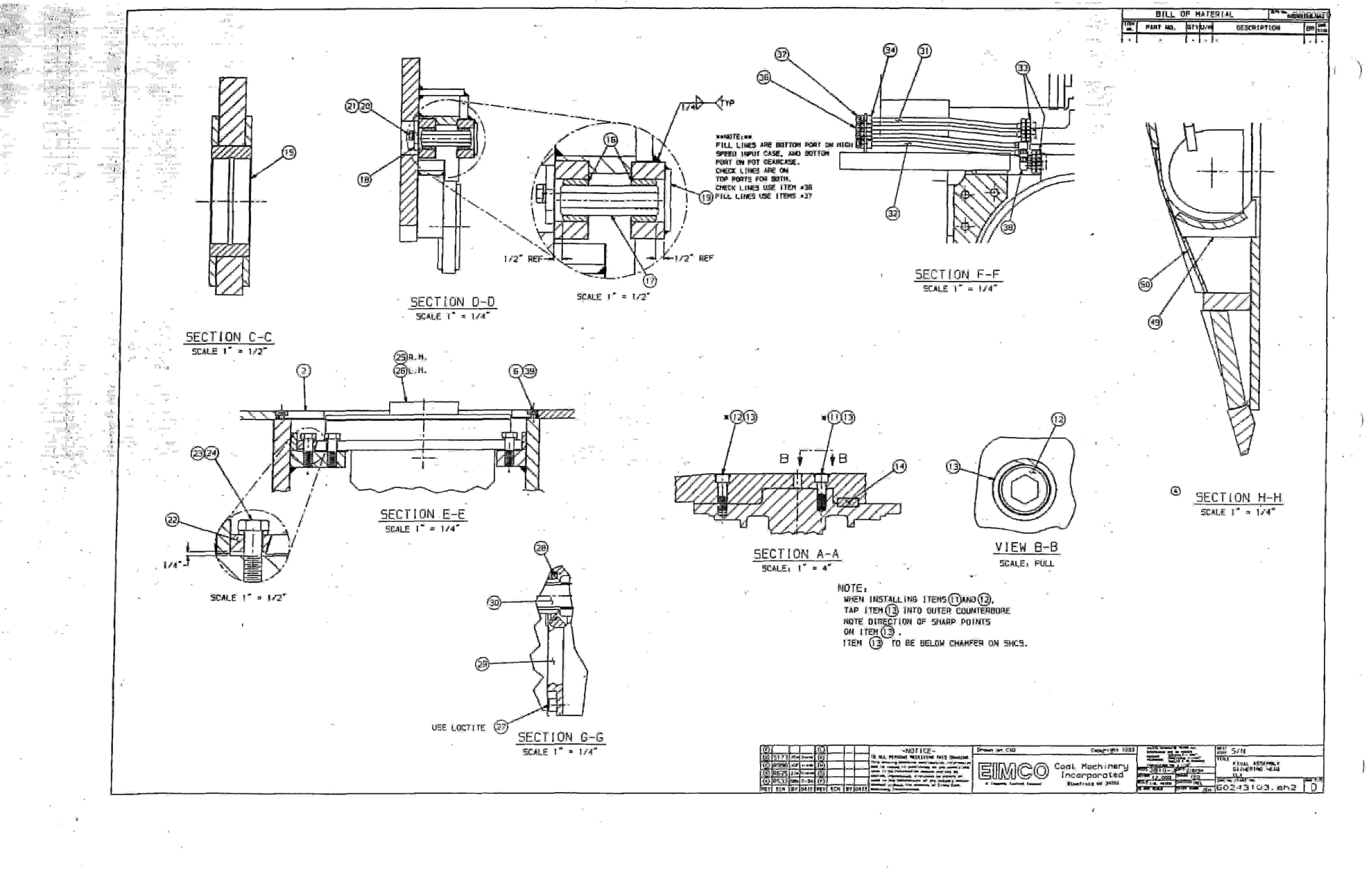 Bucyrus 2810 Dash Three Miner Parts Catalog BI000070-5