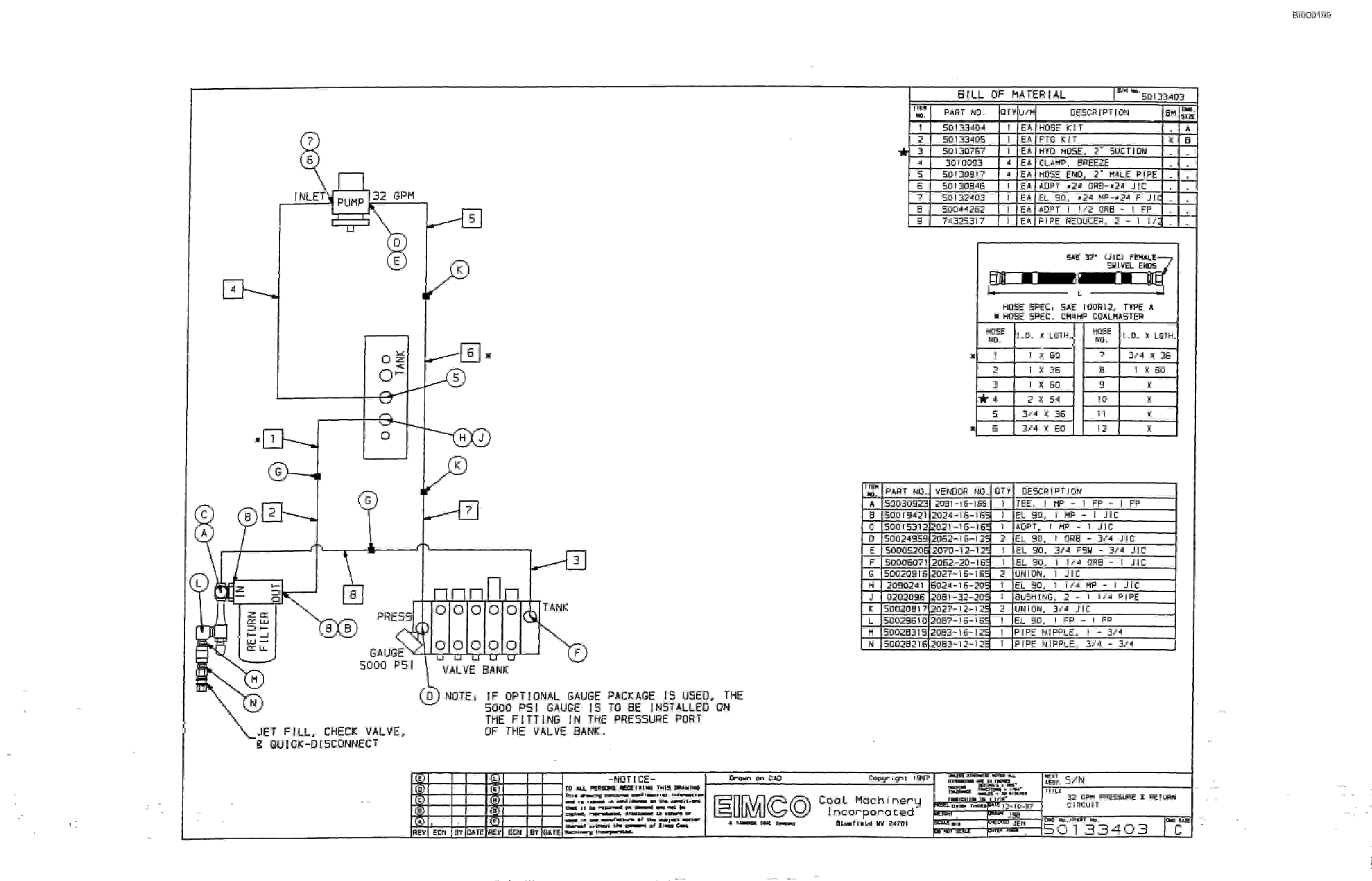 Bucyrus 2810 Dash Three Miner Parts Catalog BI000199-2