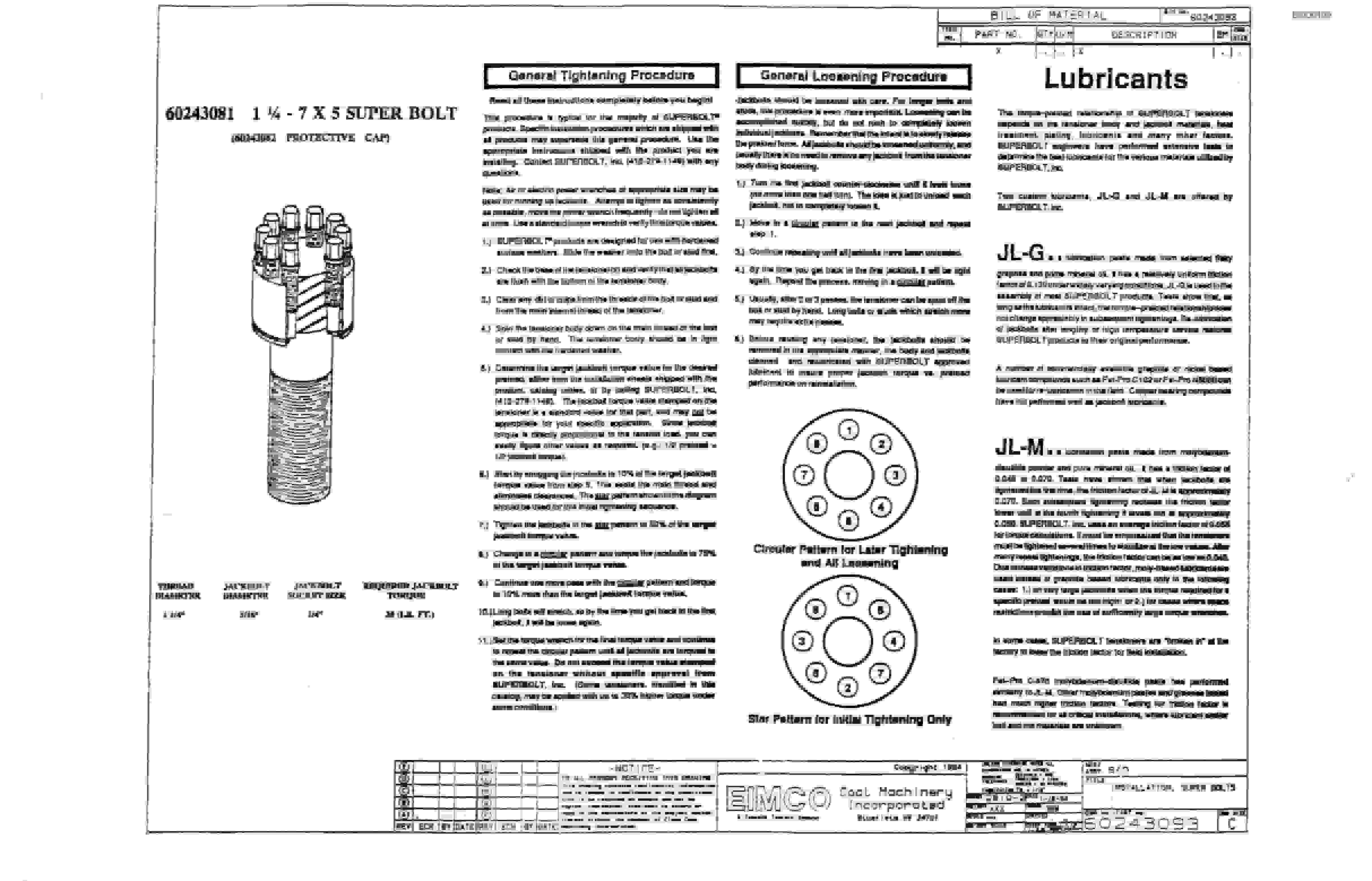 Bucyrus 2810 Dash Three Miner Parts Catalog BI000199-4