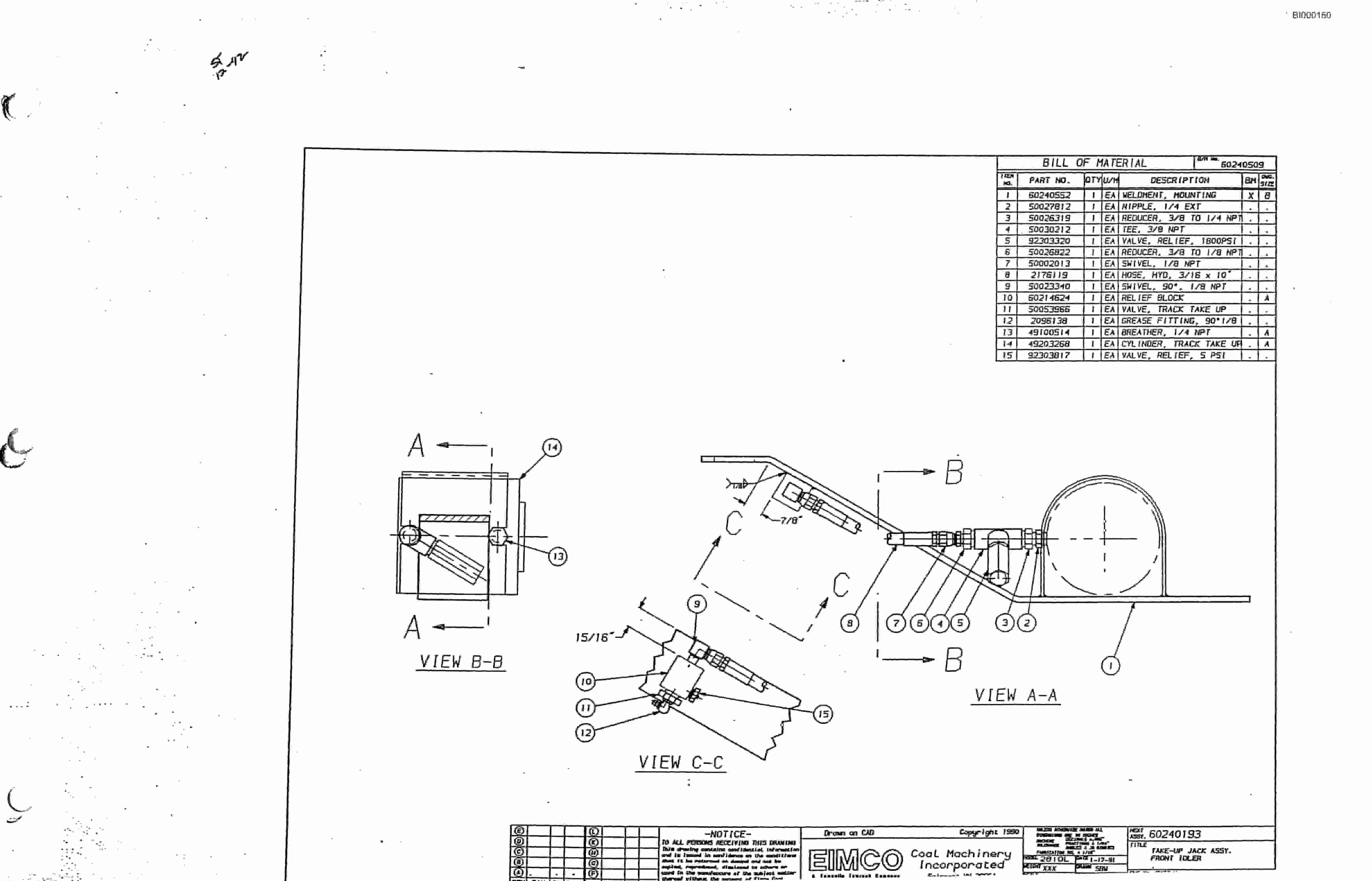 Bucyrus 2810 Dash Two Drum Miner Parts Catalog BI000150-3