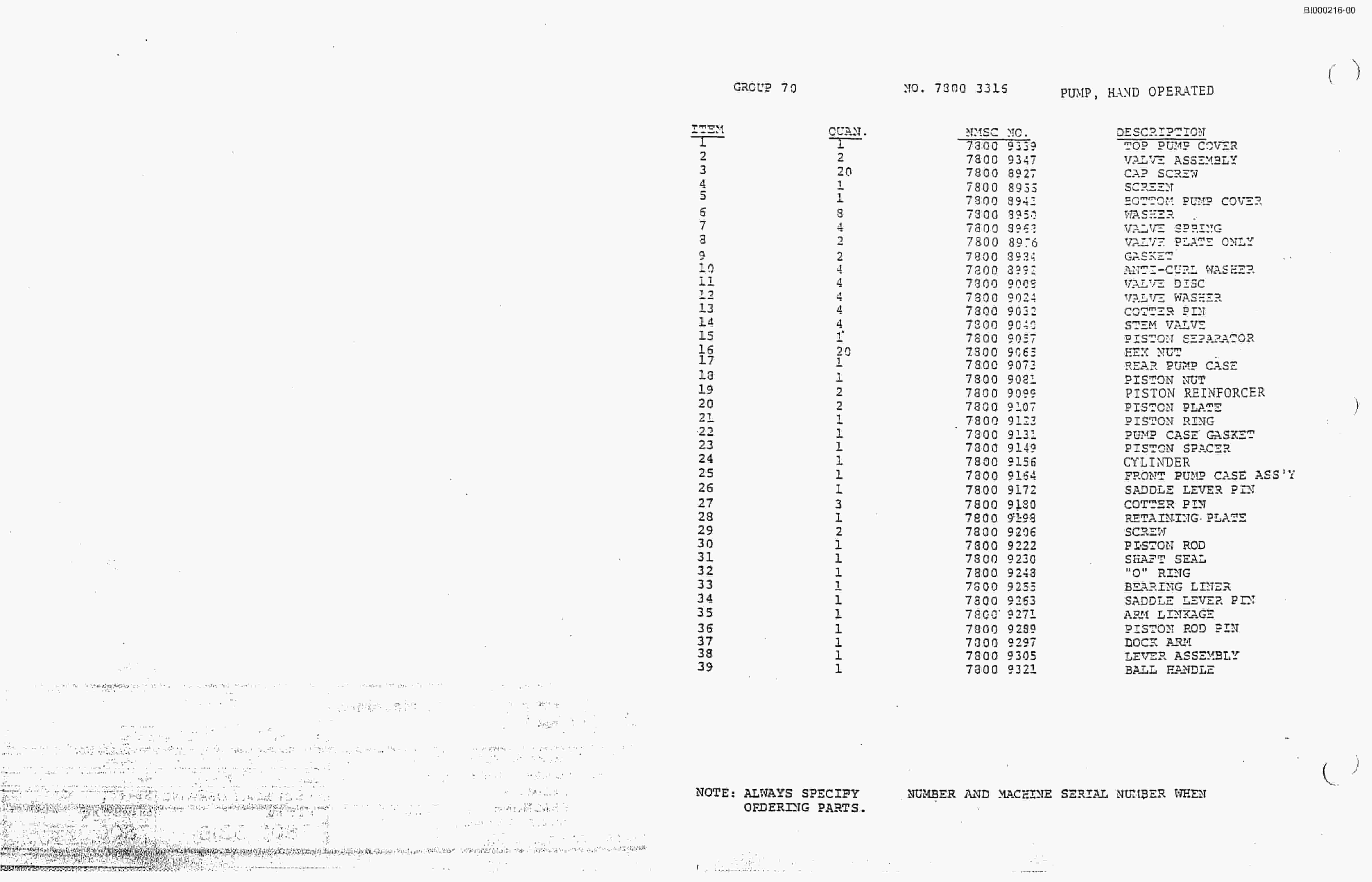 Bucyrus 2810 Dash Two Drum Miner Parts Catalog BI000216-2