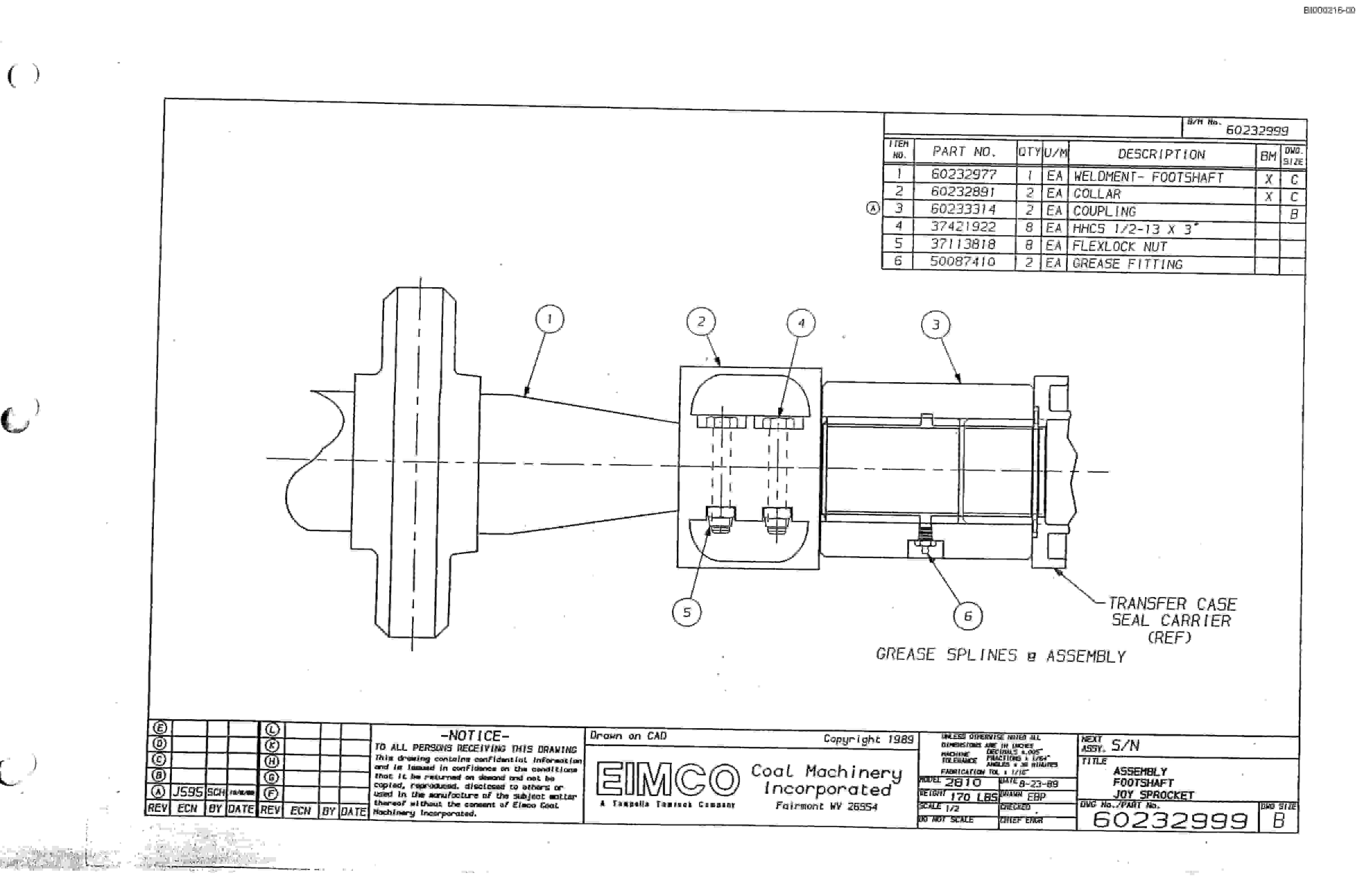 Bucyrus 2810 Dash Two Drum Miner Parts Catalog BI000216-5