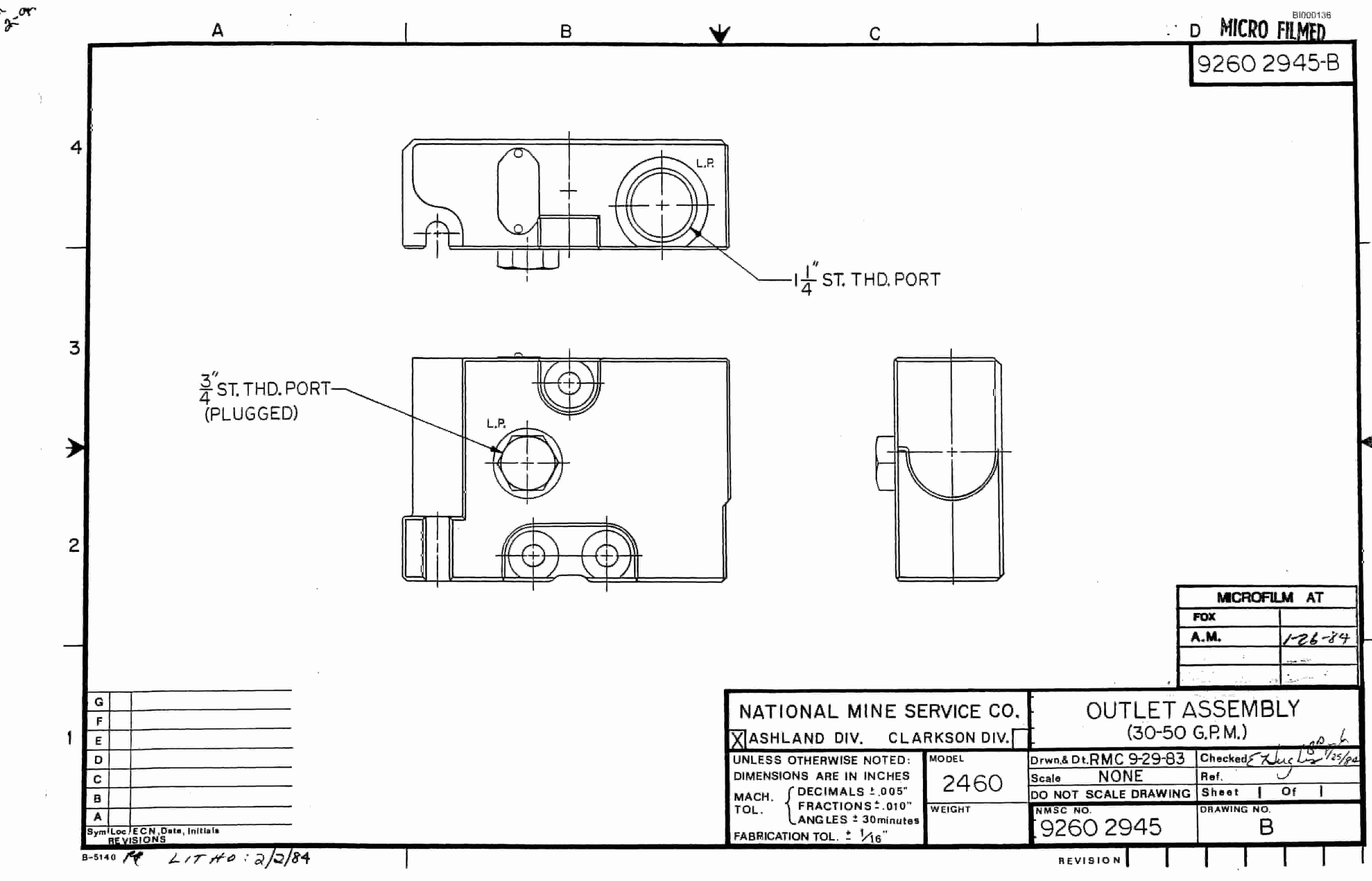 Bucyrus 2810 Drum Miner Parts Catalog BI000136-2