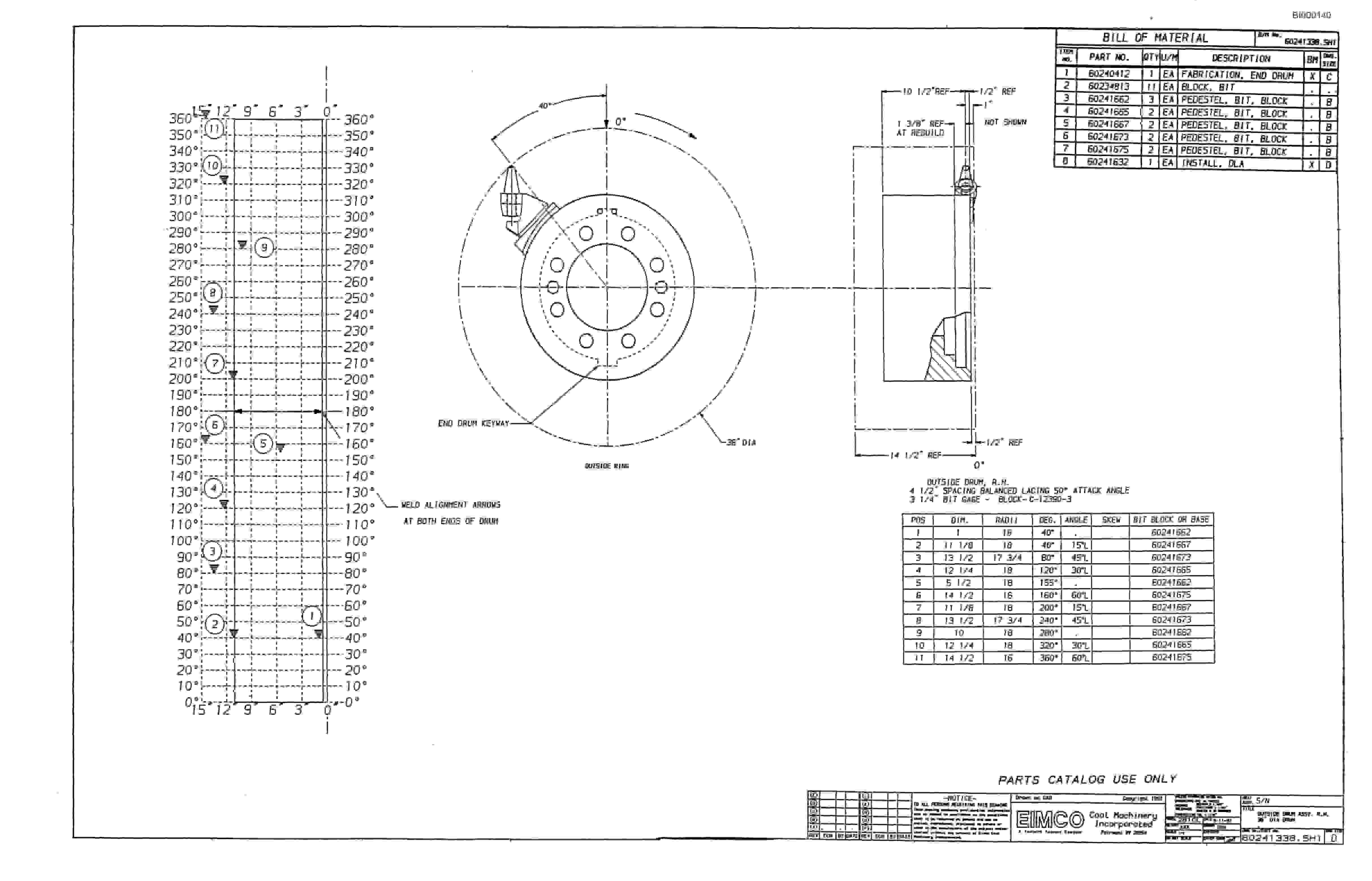 Bucyrus 2810-L Miner Parts Catalog BI000140-4